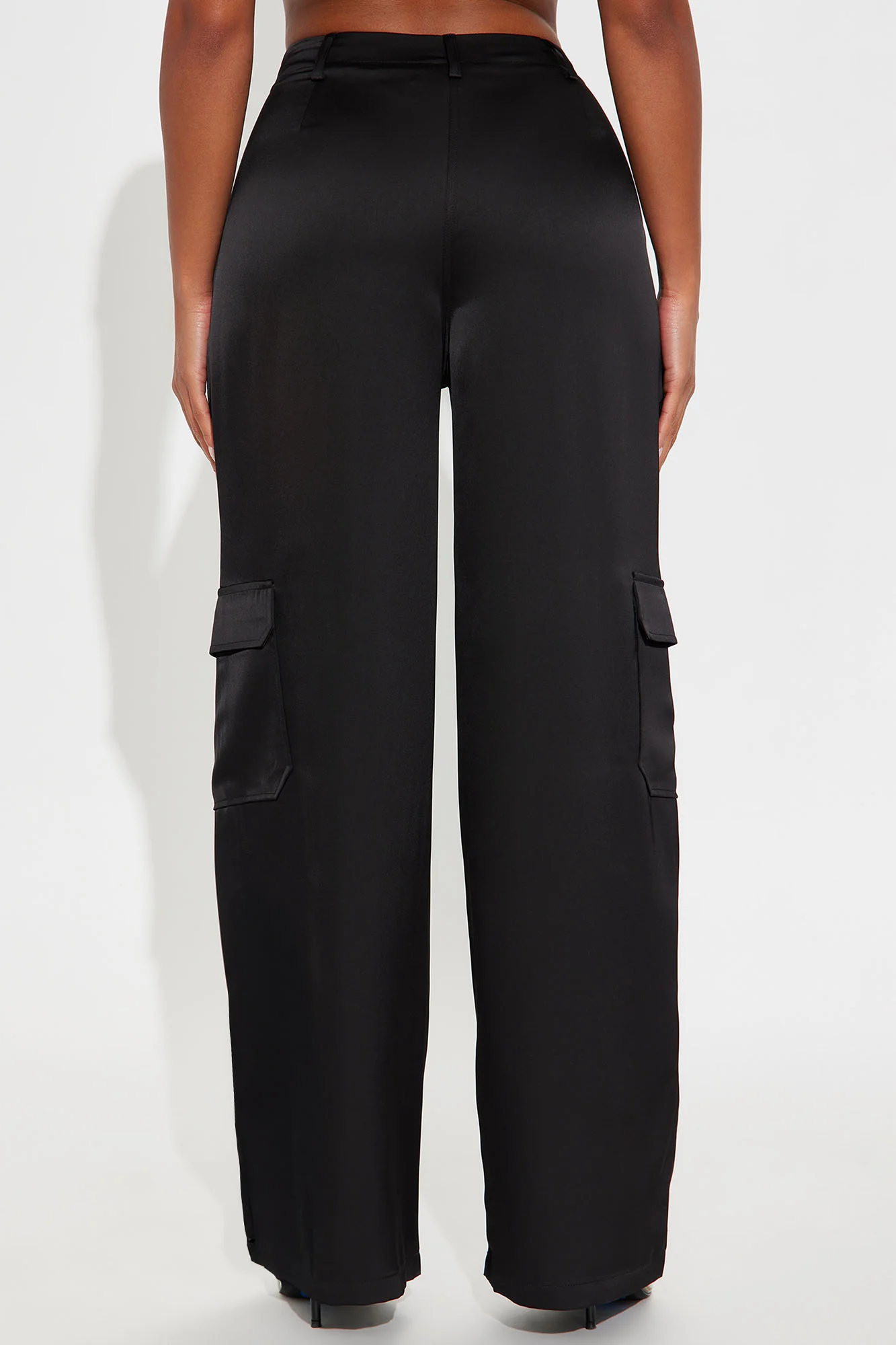 Pretty Girl Satin Cargo Pant - Black - Image 3