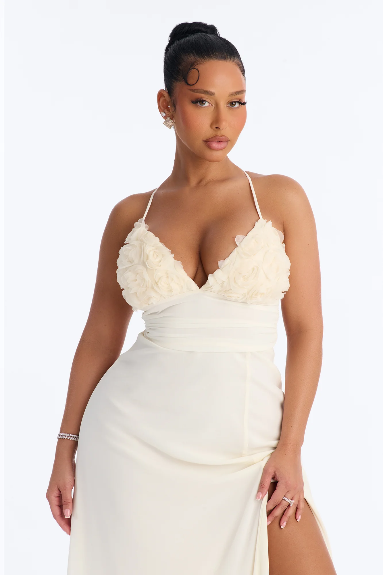 Pretty In Petals Chiffon Gown - Ivory - Image 2