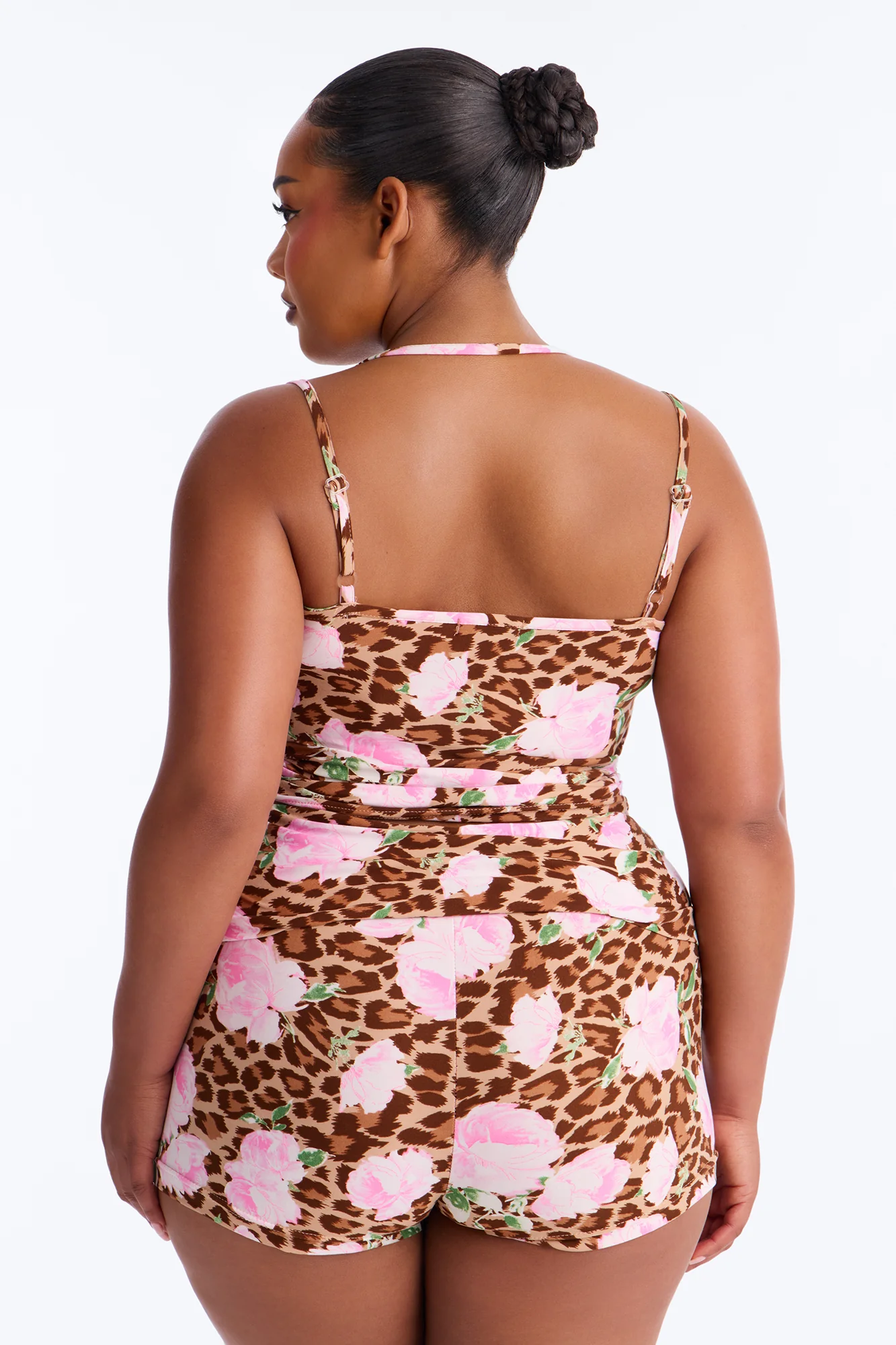 Pretty Wild Night PJ Short Set - Brown/combo - Image 6