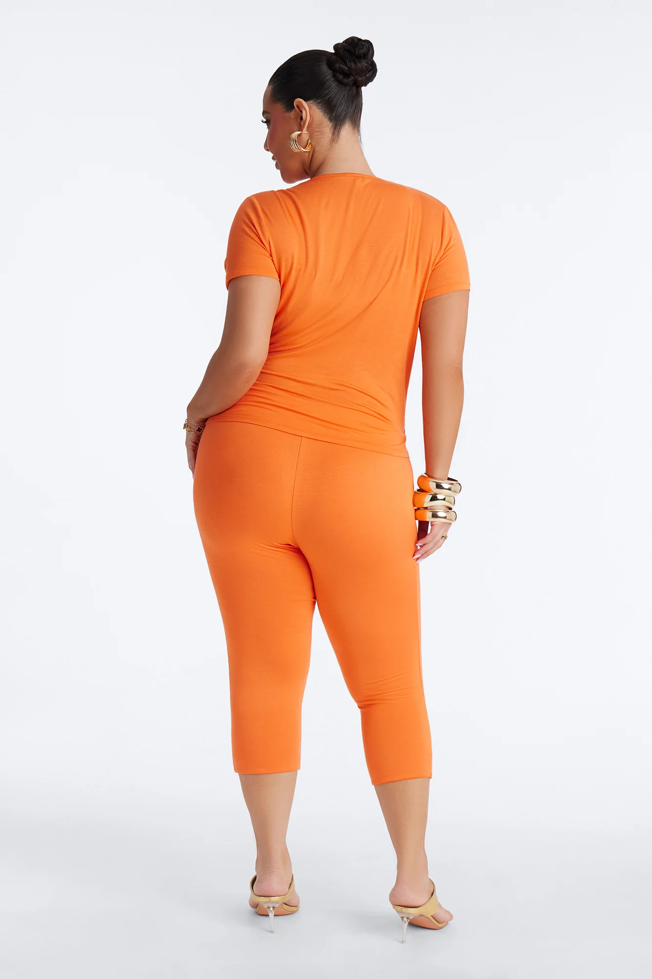 Priscilla Plunge Capri Set - Orange - Image 8