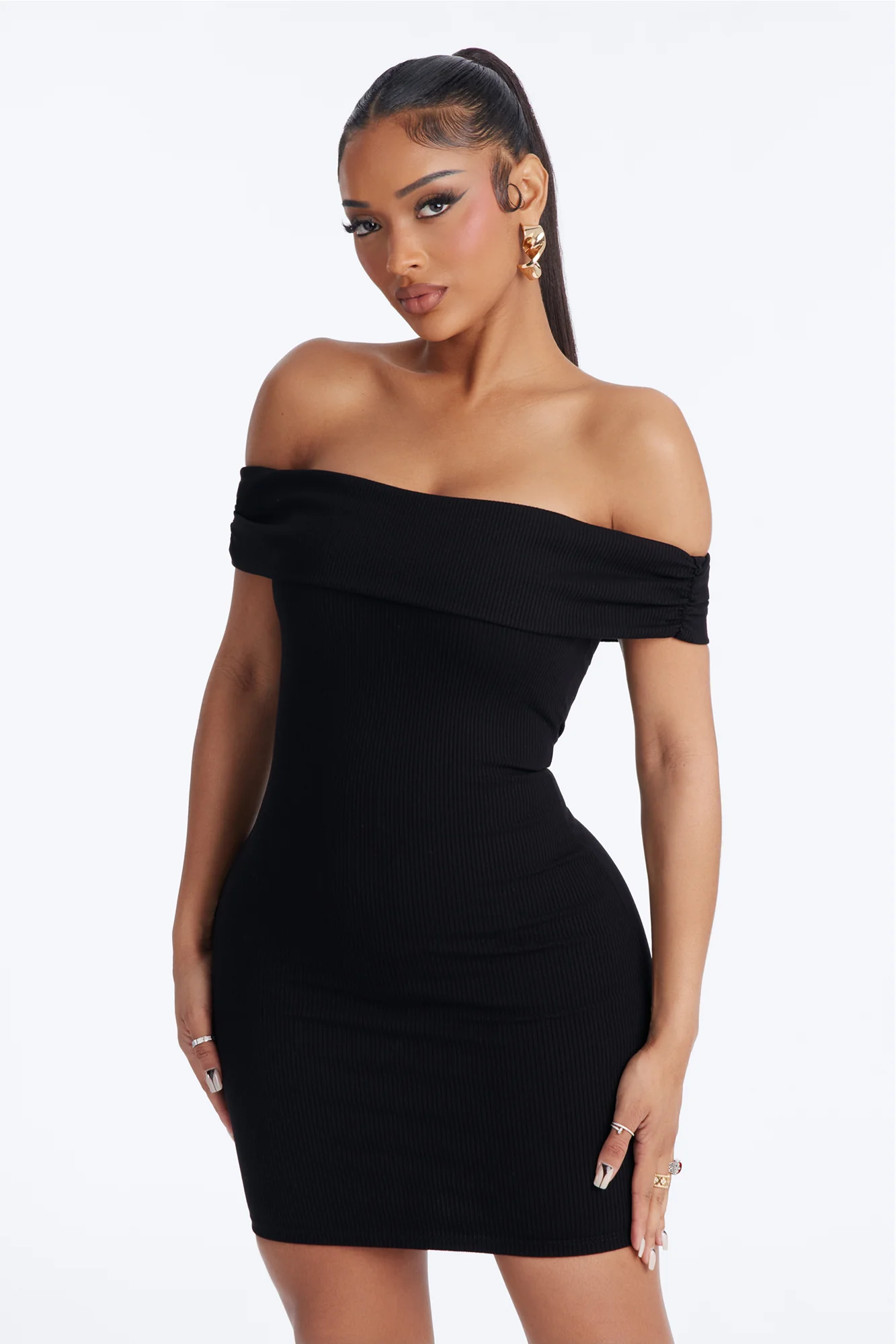 Priscilla Snatched Mini Dress - Black - Image 2