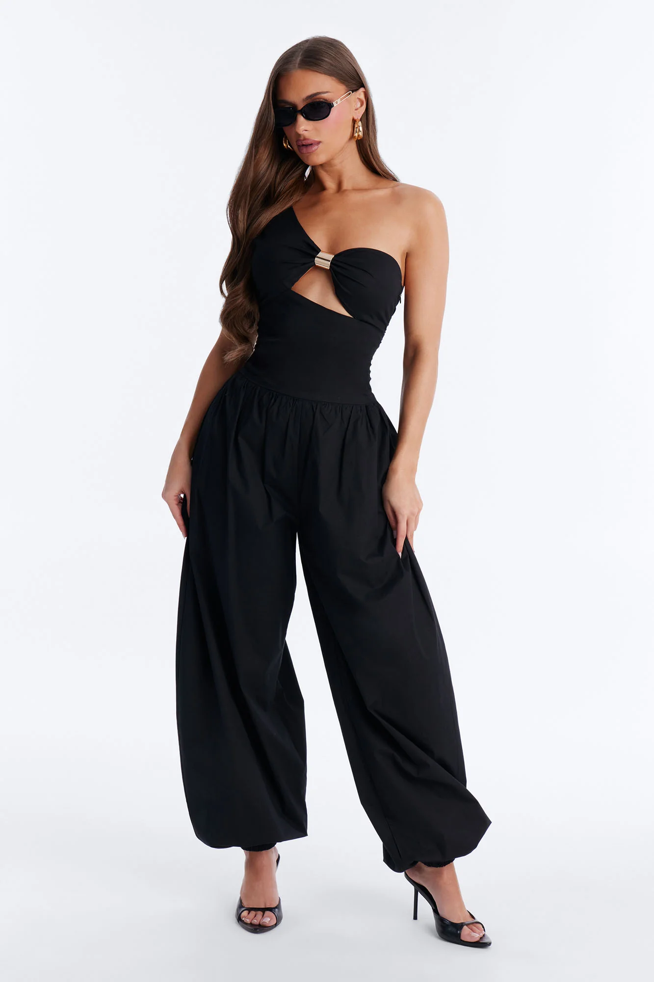 Priya Balloon Leg Jumpsuit - Black