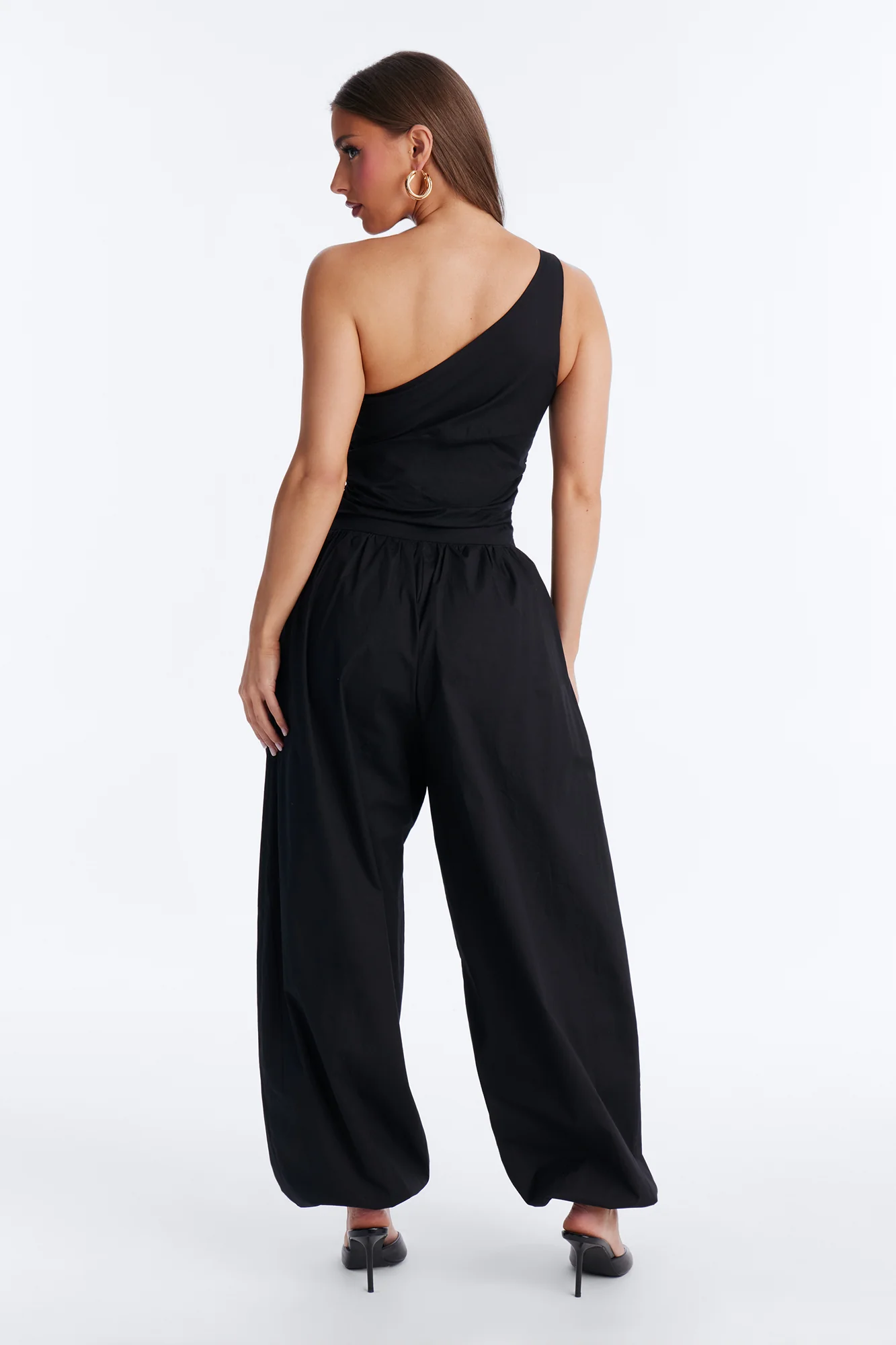 Priya Balloon Leg Jumpsuit - Black - Image 4