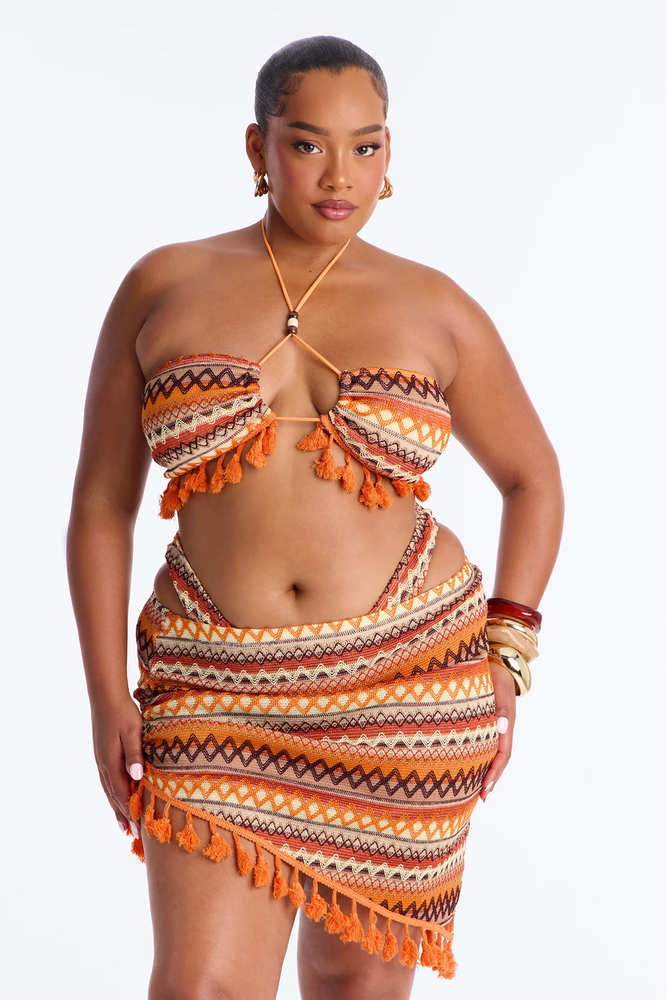 Promised Forever Bikini And Sarong - Orange/combo - Image 7