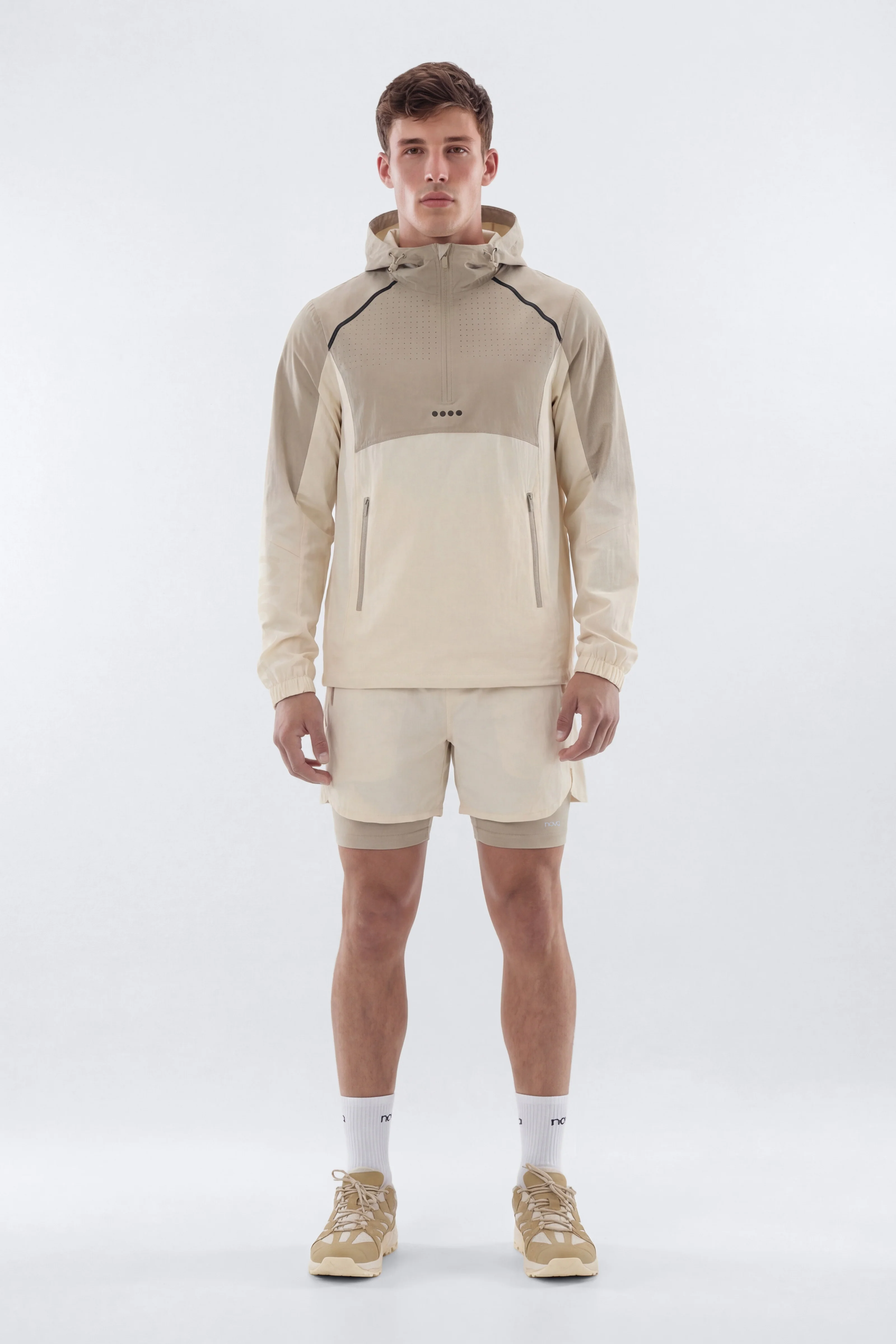 ProRipStop Half Zip Ombre Hooded Jacket - Cream/combo