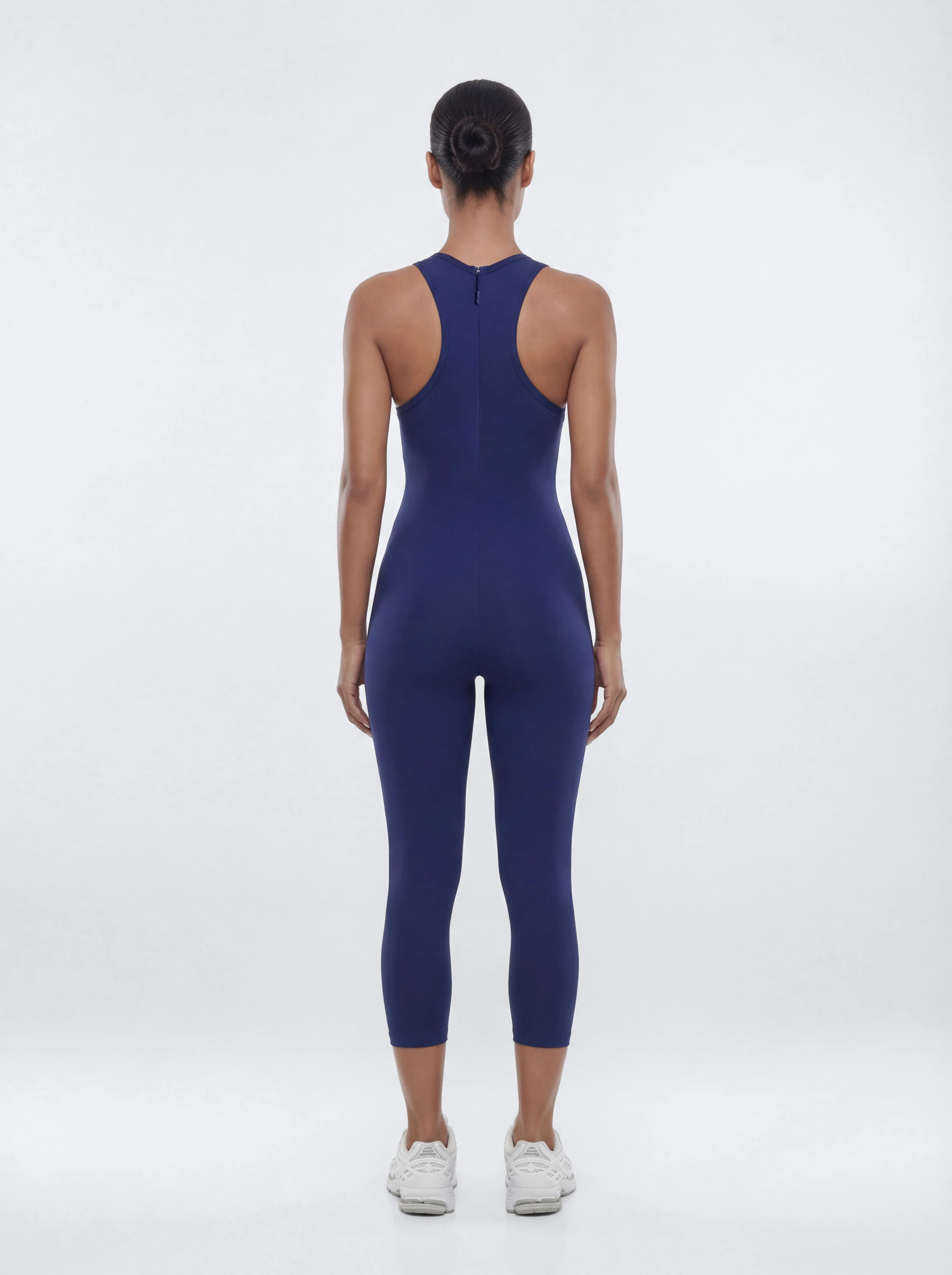ProStretch™ 18″ High Neck Capri Jumpsuit - Navy - Image 3