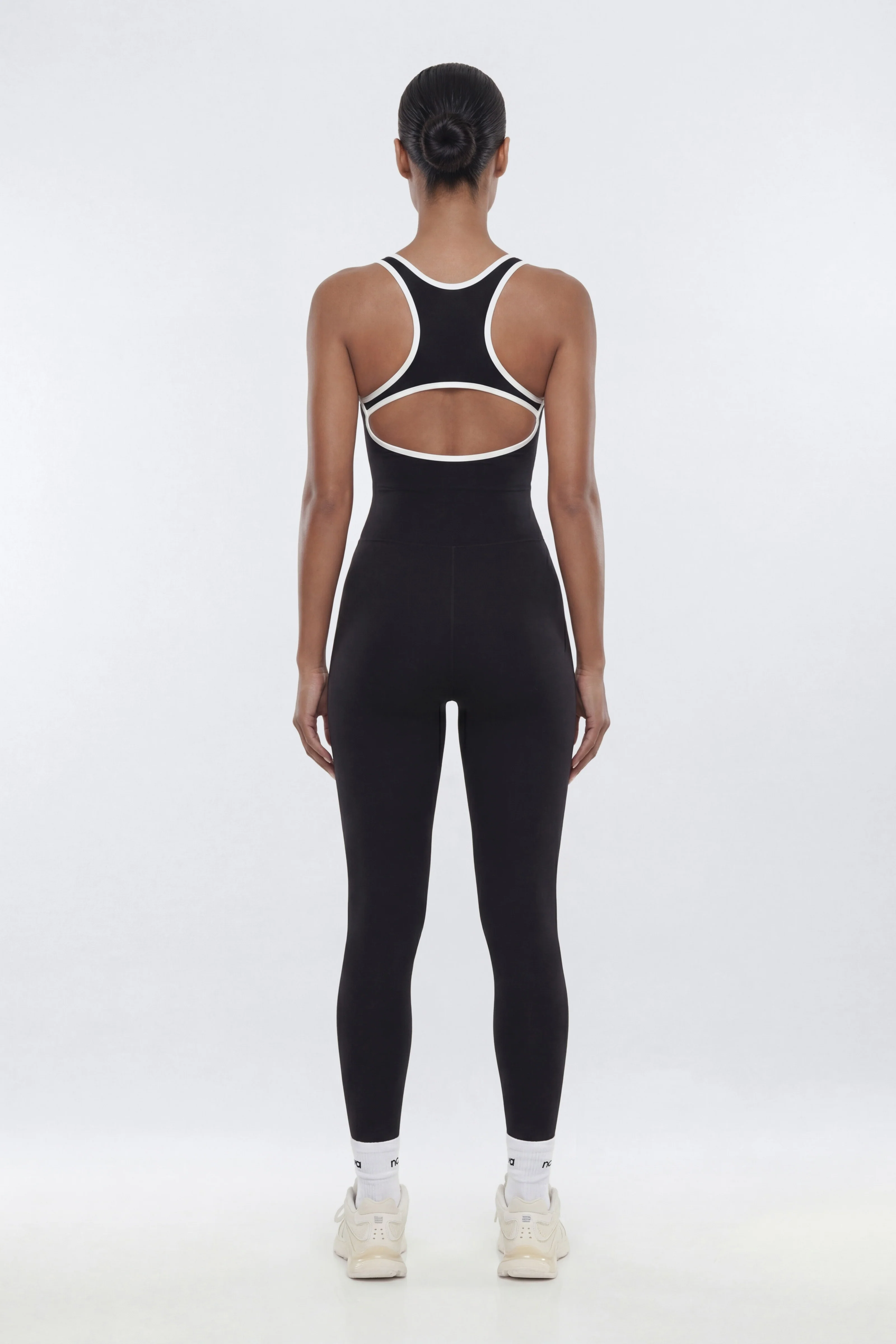 ProStretch™ 25″ Contrast Trim Skinny Racerback Cut Out Jumpsuit - Black - Image 5