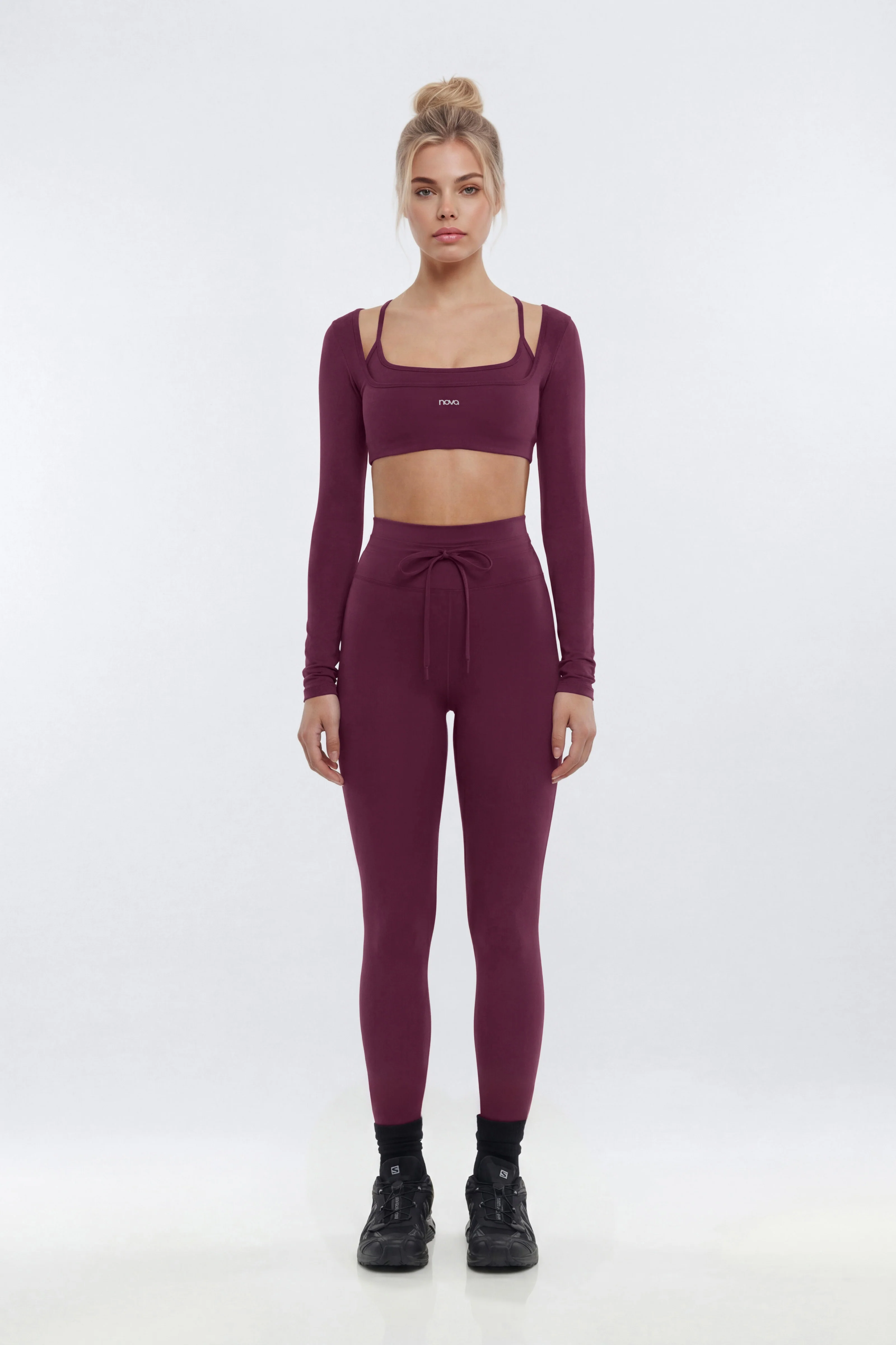 ProStretch™ 27″ High Rise Drawstring Legging - Merlot - Image 2