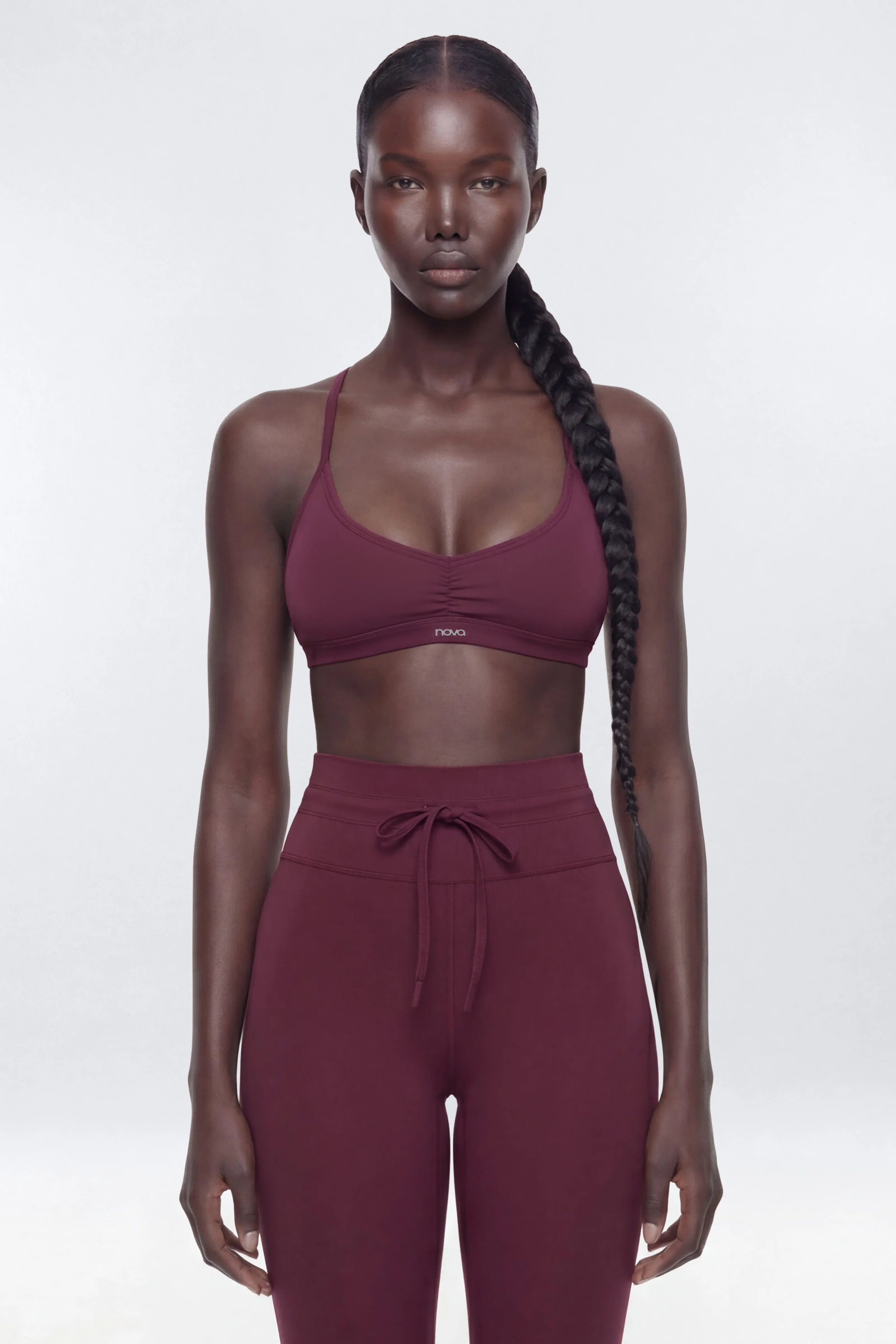 ProStretch™ Adjustable Strap Back Sports Bra - Merlot