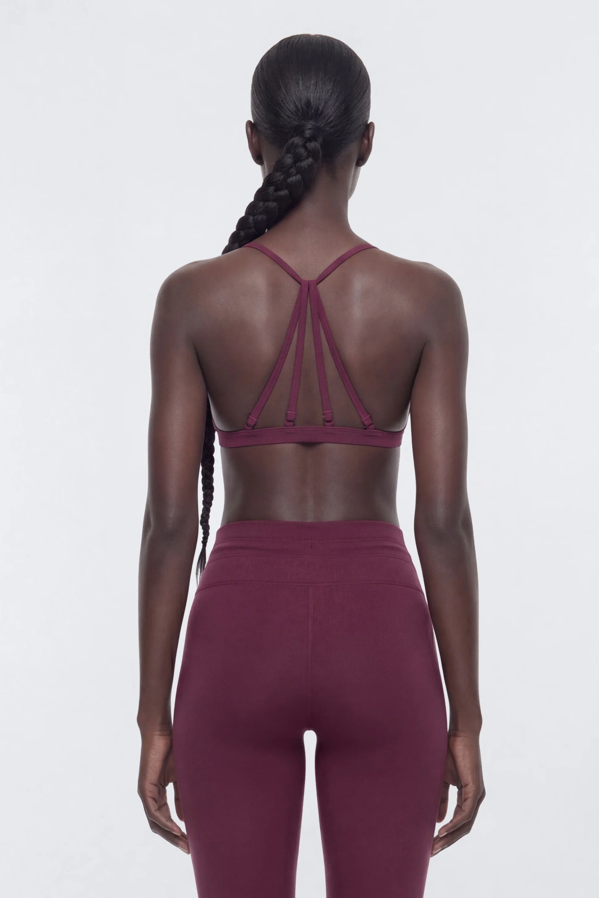 ProStretch™ Adjustable Strap Back Sports Bra - Merlot - Image 4