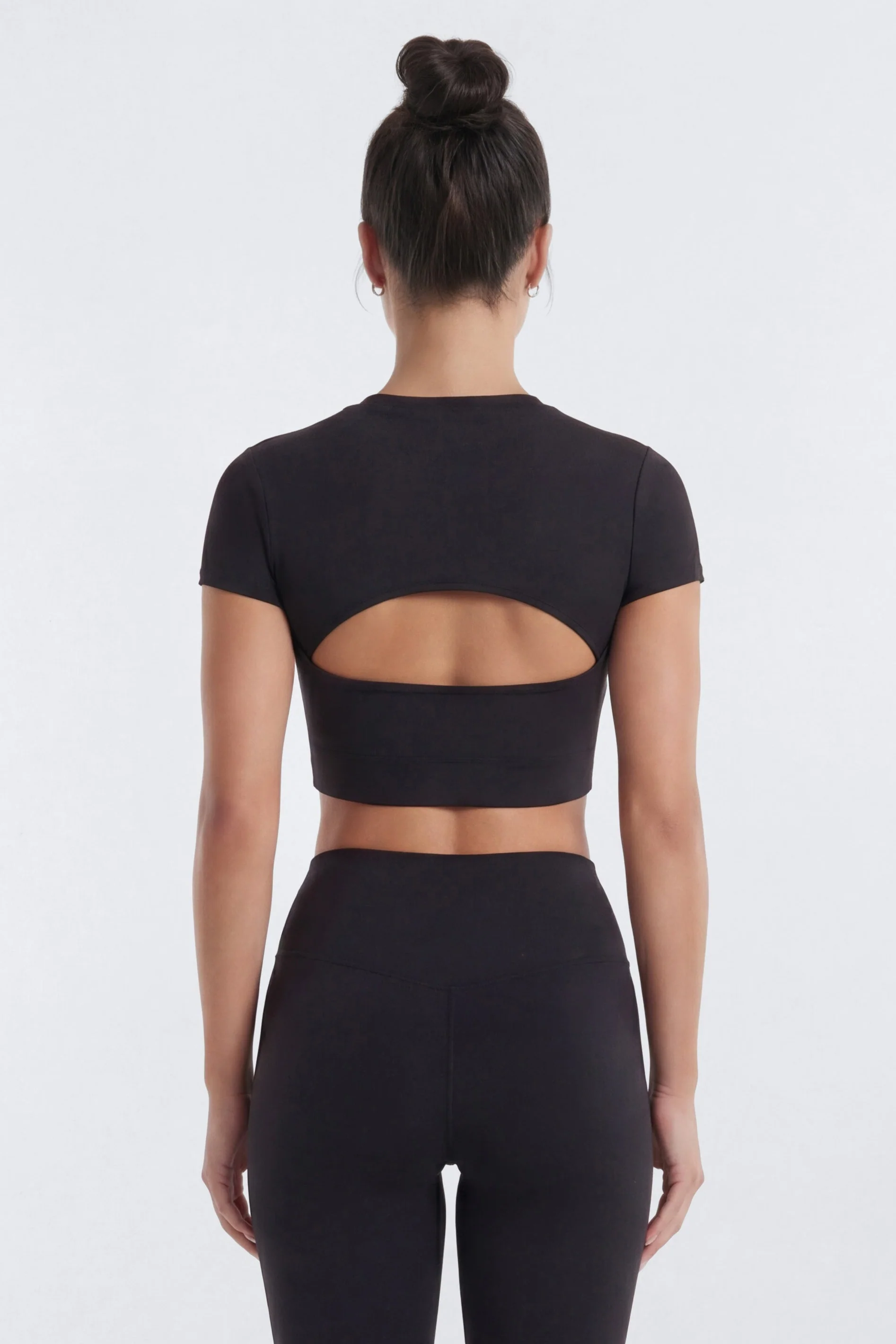 ProStretch™ Cut Out Short Sleeve Sports Top - Black - Image 4