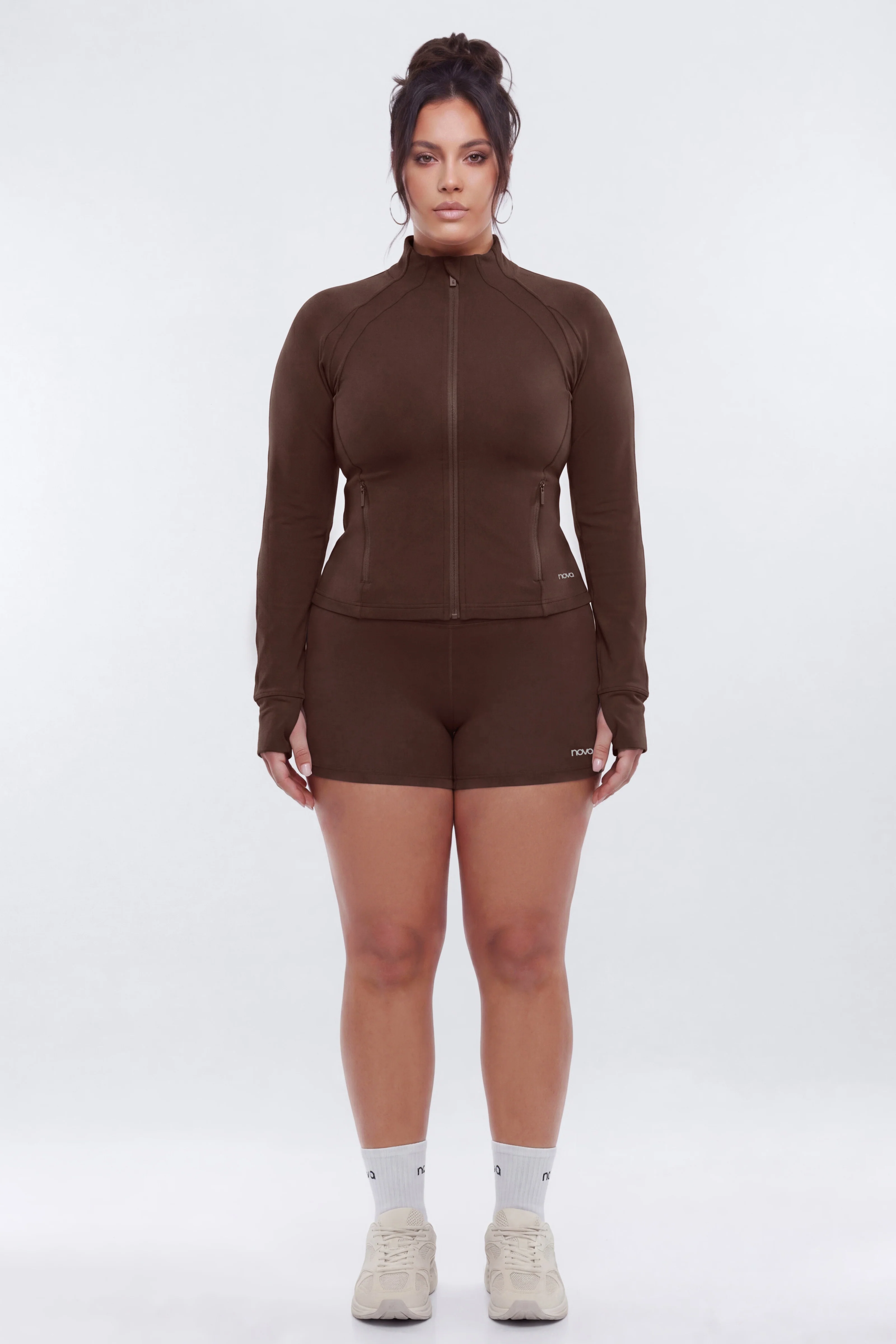 ProStretch™ Front Zip Sports Jacket - Brown - Image 7