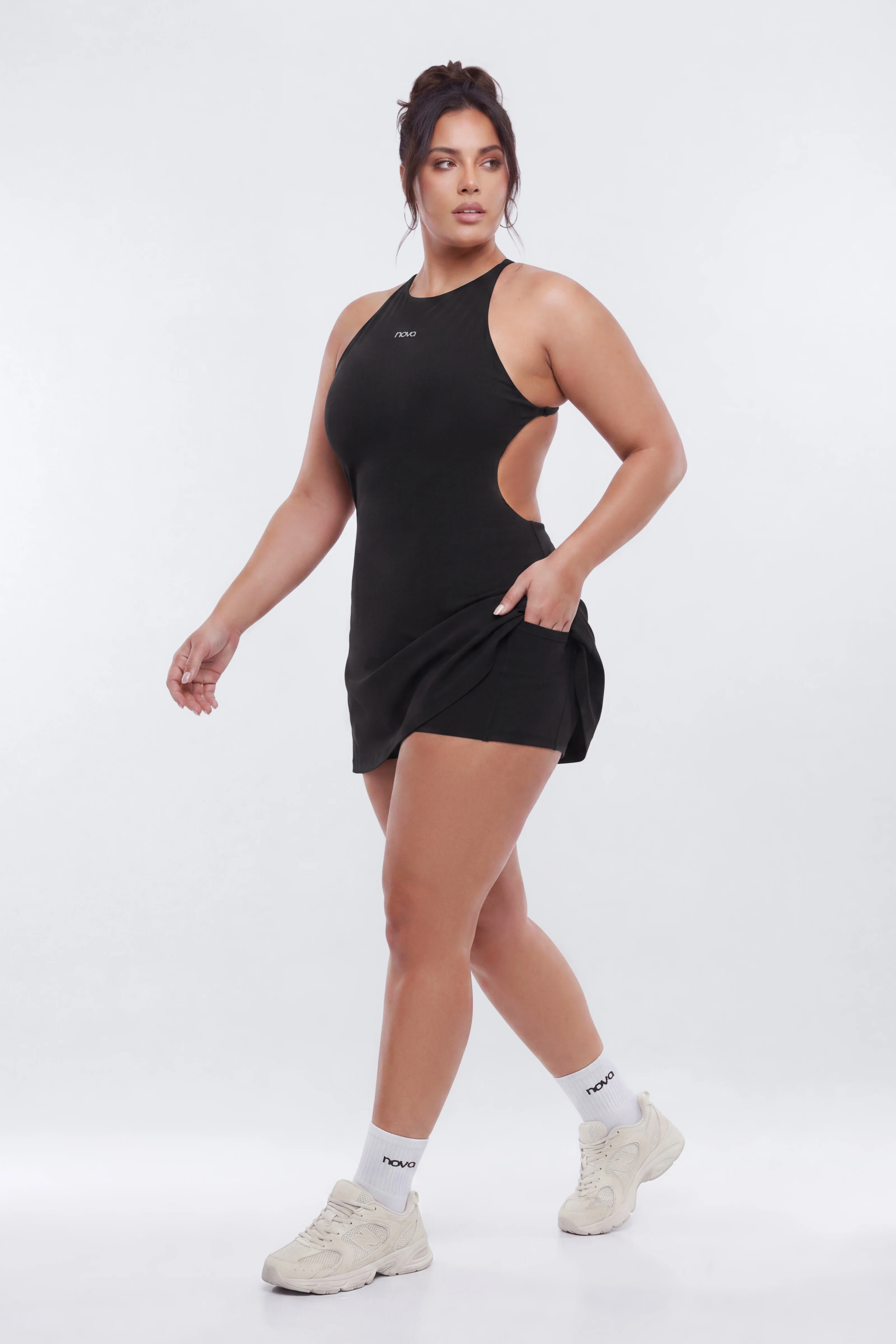ProStretch™ Open Back Sports Dress - Black - Image 9