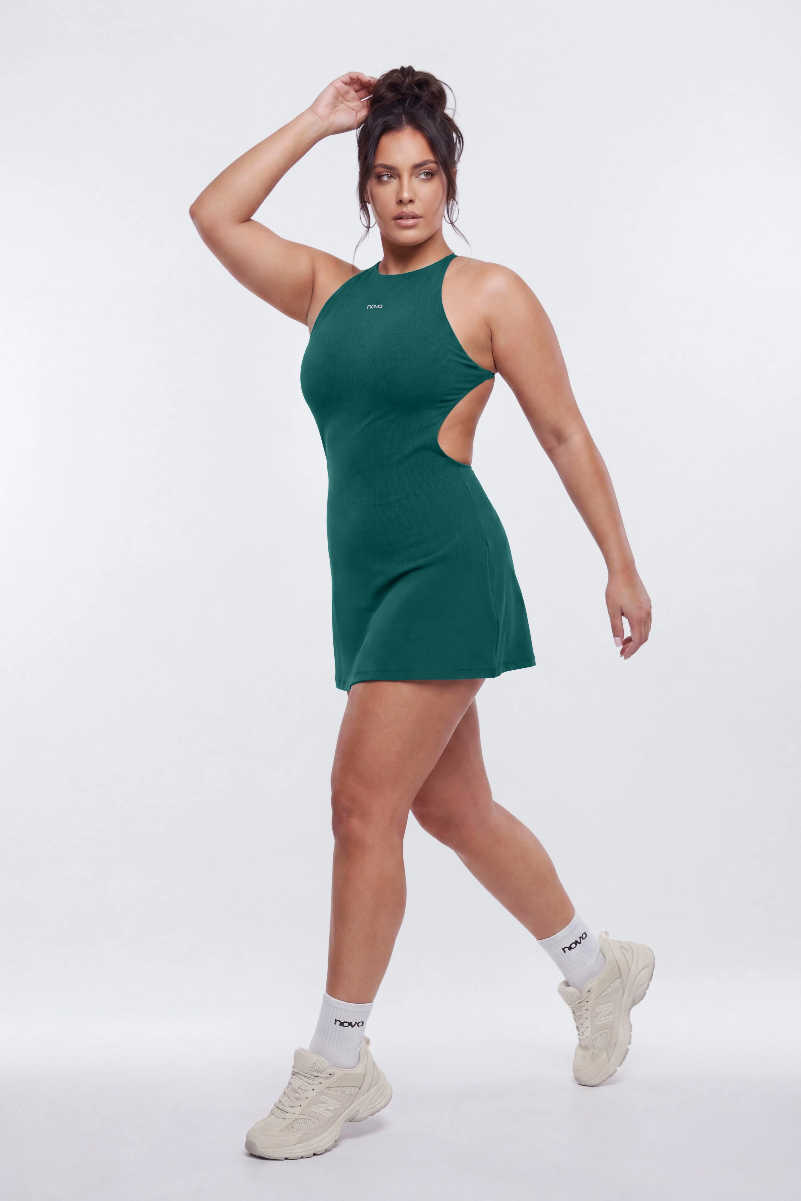 ProStretch™ Open Back Sports Dress - Hunter Green - Image 5