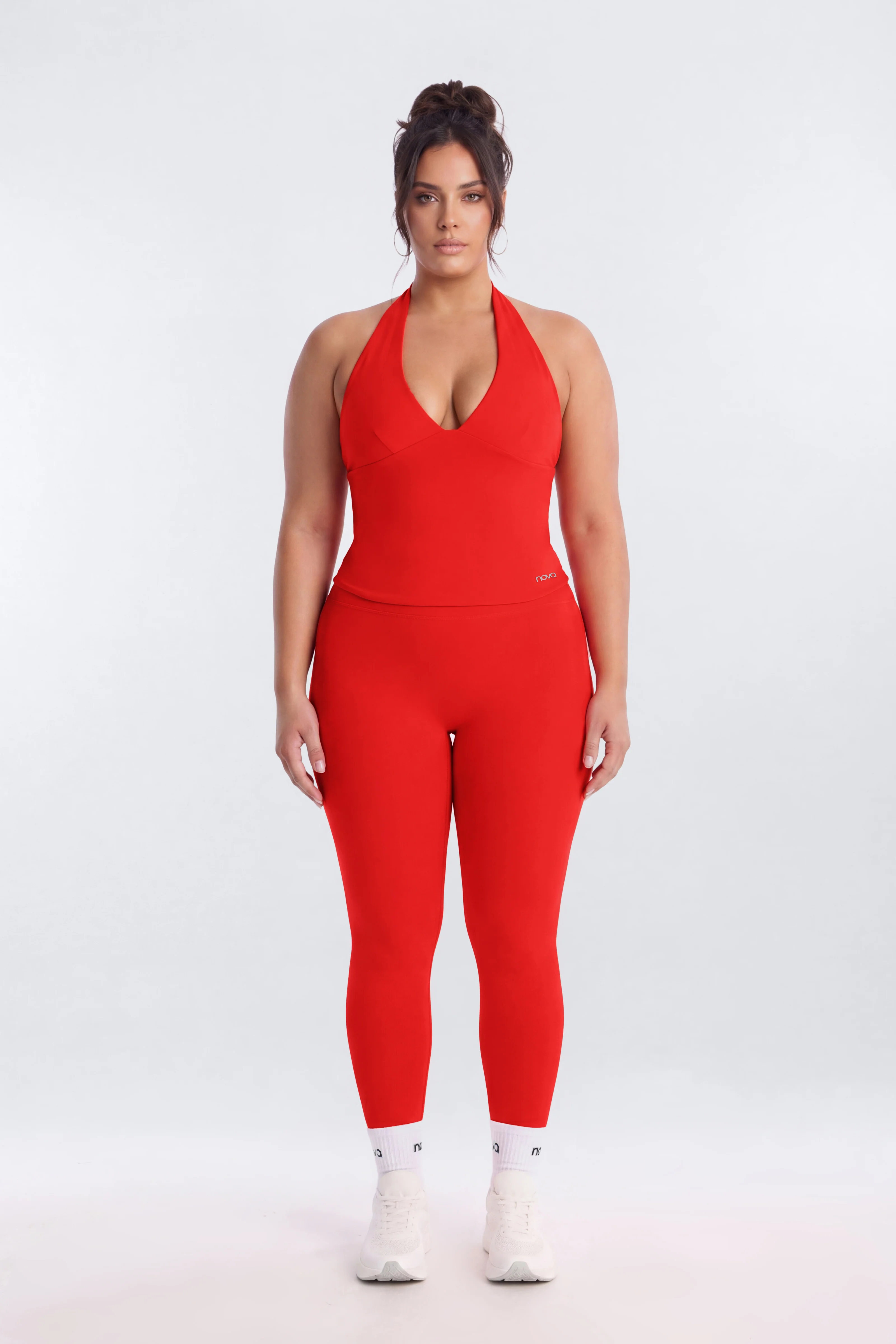 ProStretch™ V Neck Sports Halter Top - Red - Image 6