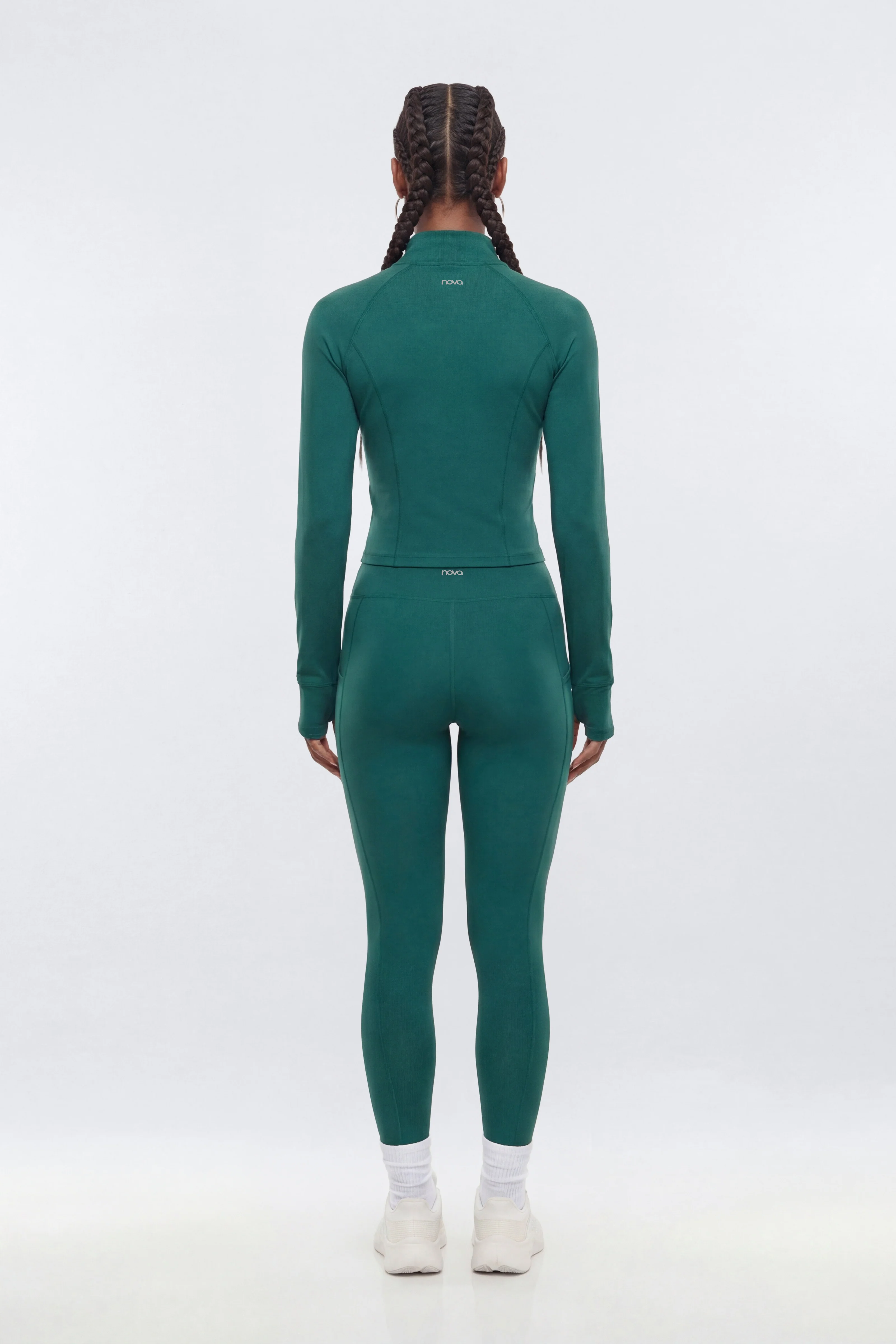 ProStretch™ Zip Up Crop Sports Jacket - Green - Image 4