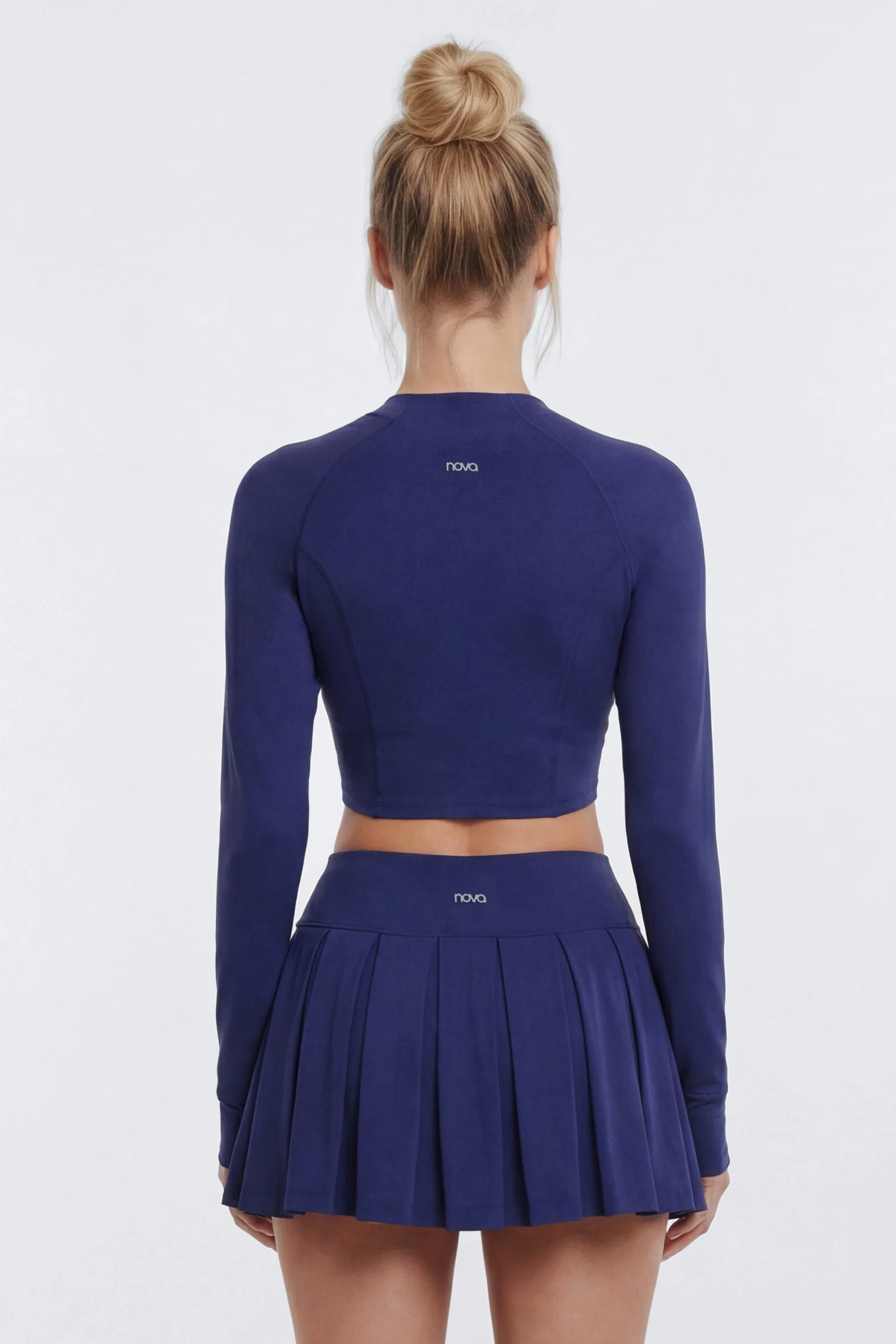 ProStretch™ Zip Up Crop Sports Jacket - Navy - Image 3