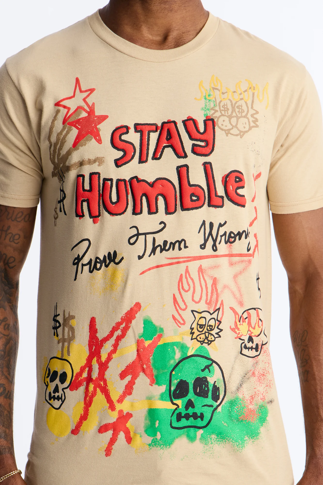 Prove Them Wrong Puff Print Short Sleeve Tee - Taupe - Image 3
