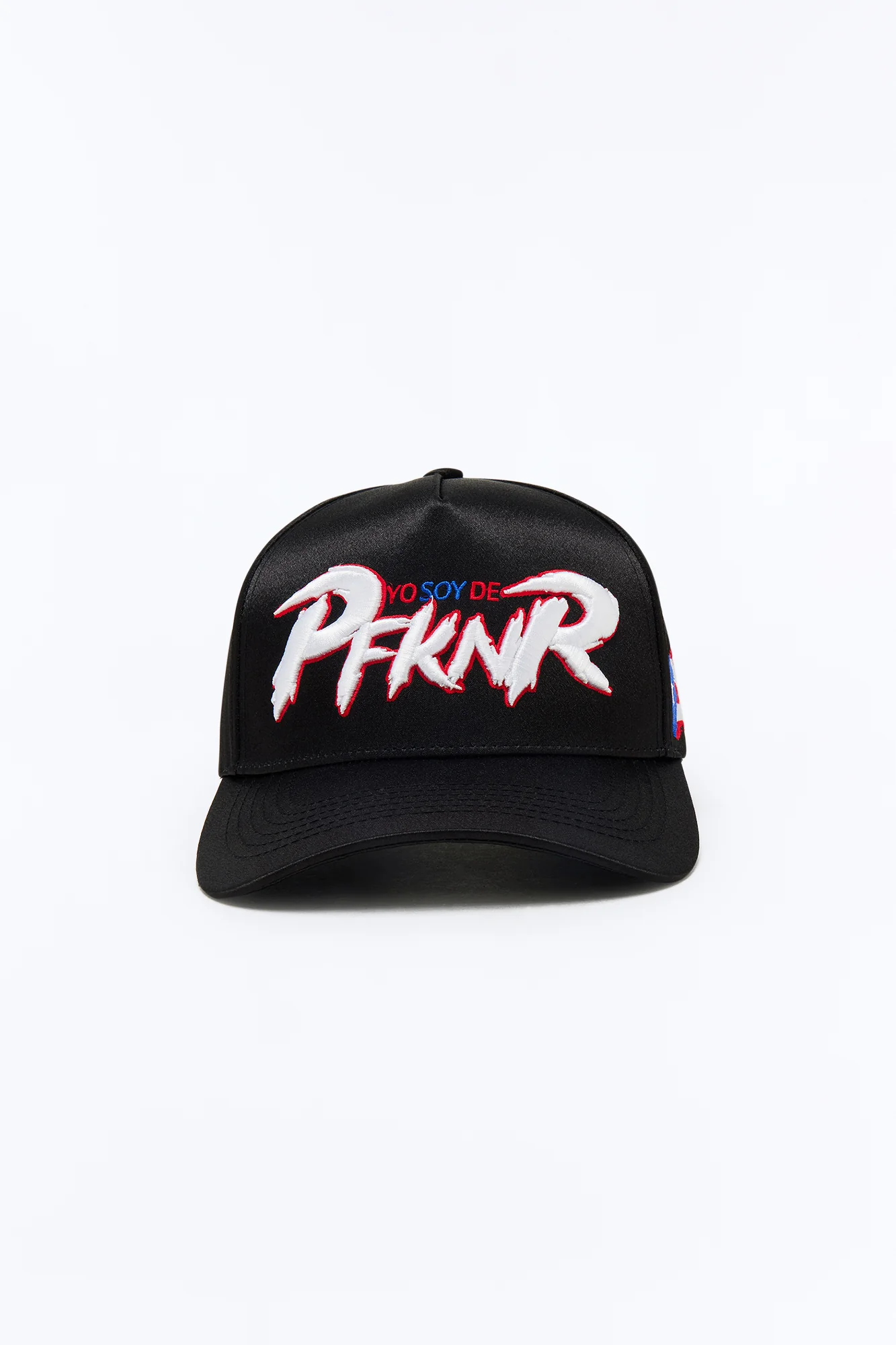 Puerto Rico Structured Satin Snapback Hat - Black - Image 3