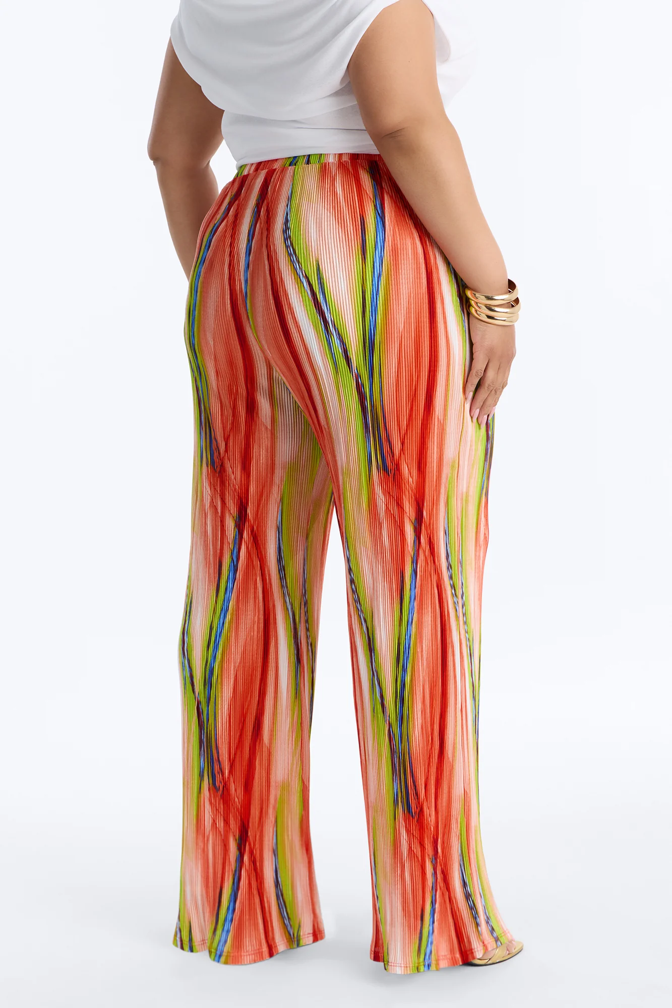 Pure Bliss Printed Plisse Pant - Green/combo - Image 8