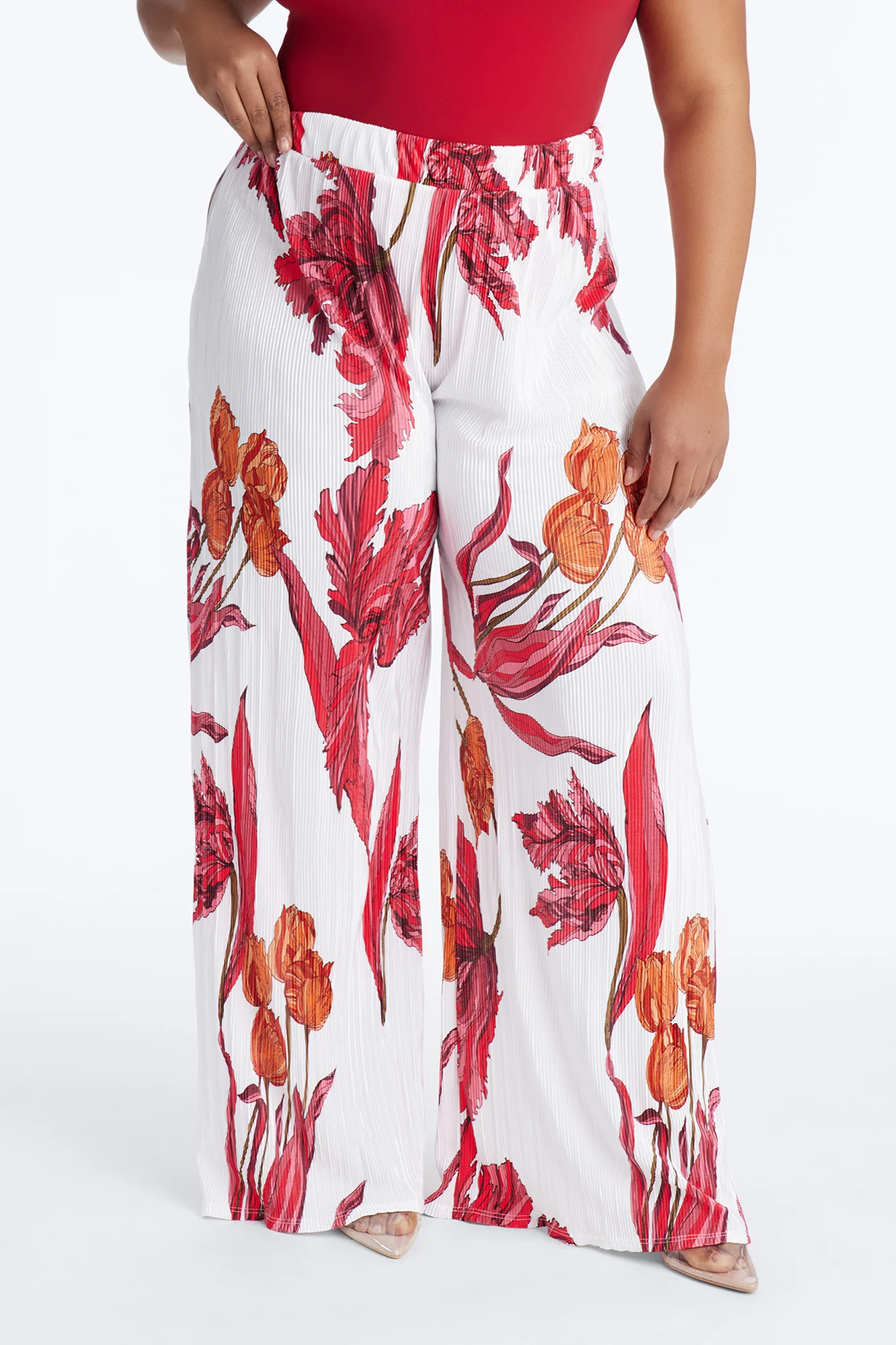 Pure Bliss Printed Plisse Pant - Ivory/combo - Image 6