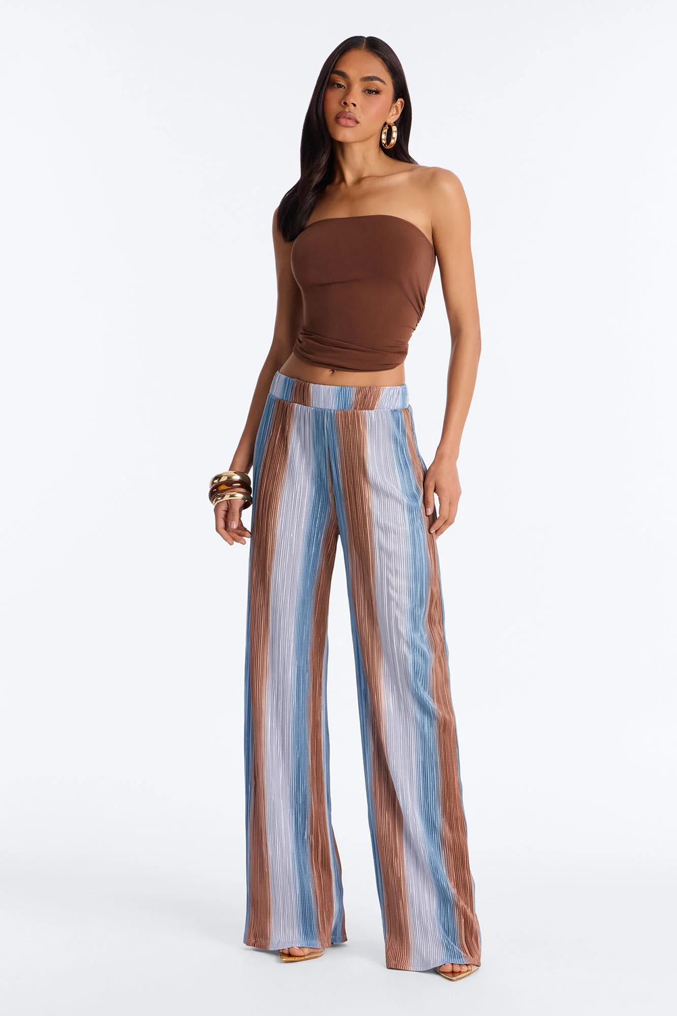 Pure Bliss Printed Plisse Pant - Royal/combo