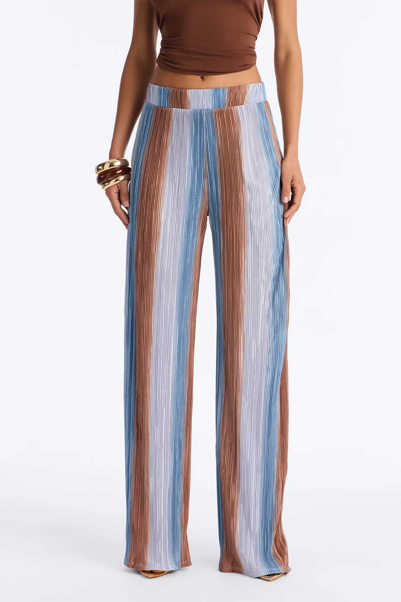 Pure Bliss Printed Plisse Pant - Royal/combo - Image 2