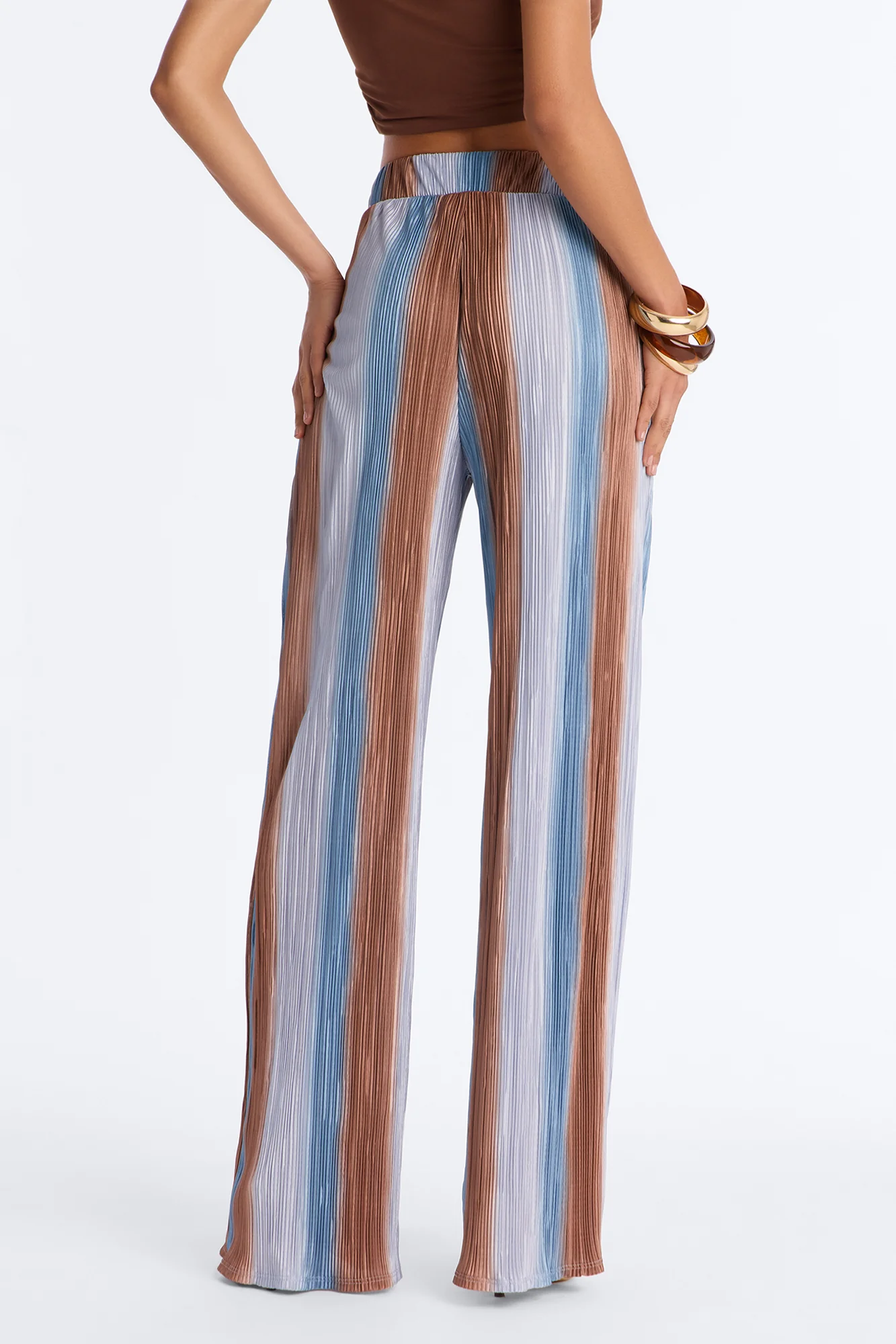 Pure Bliss Printed Plisse Pant - Royal/combo - Image 4