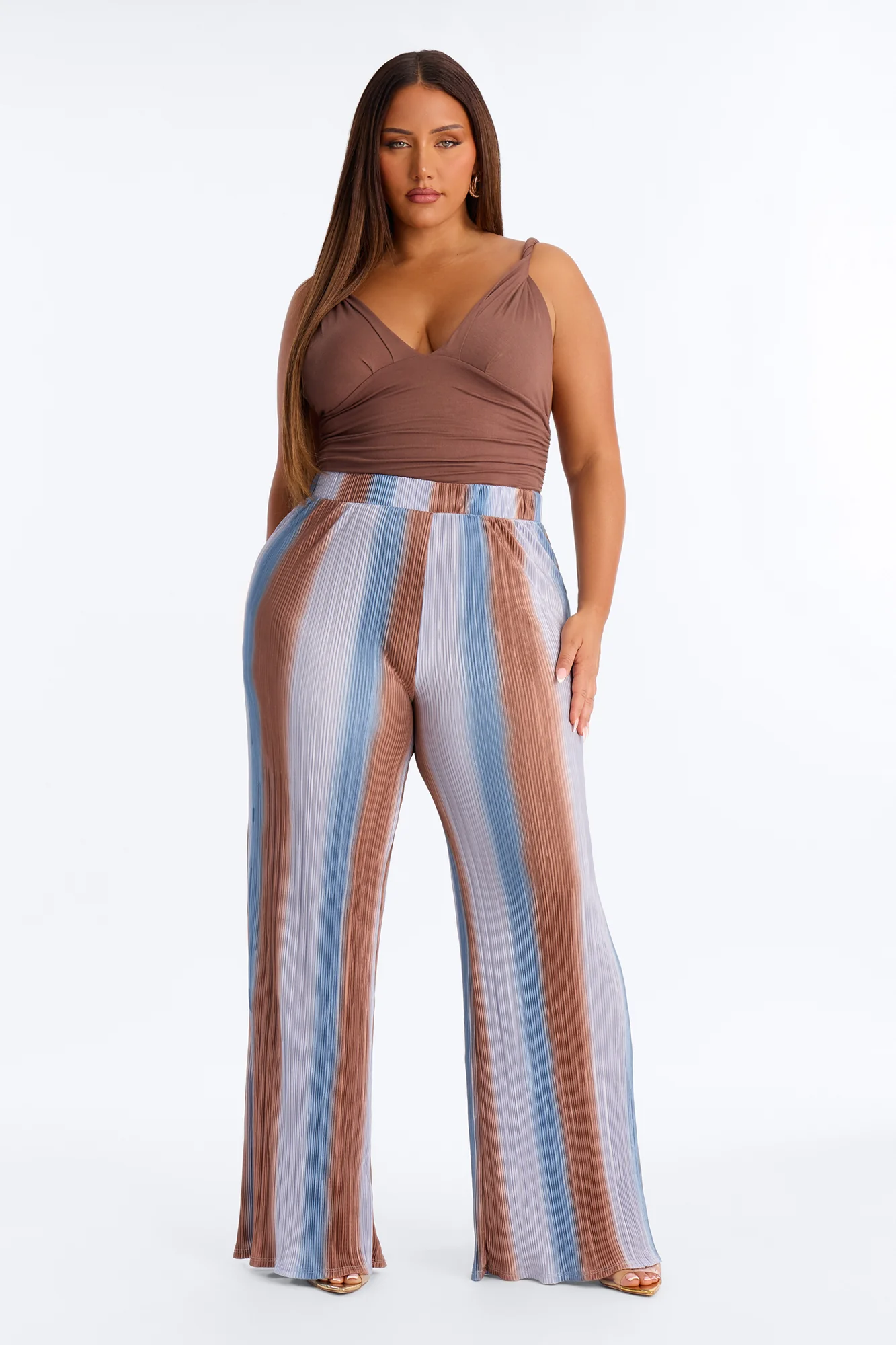 Pure Bliss Printed Plisse Pant - Royal/combo - Image 5