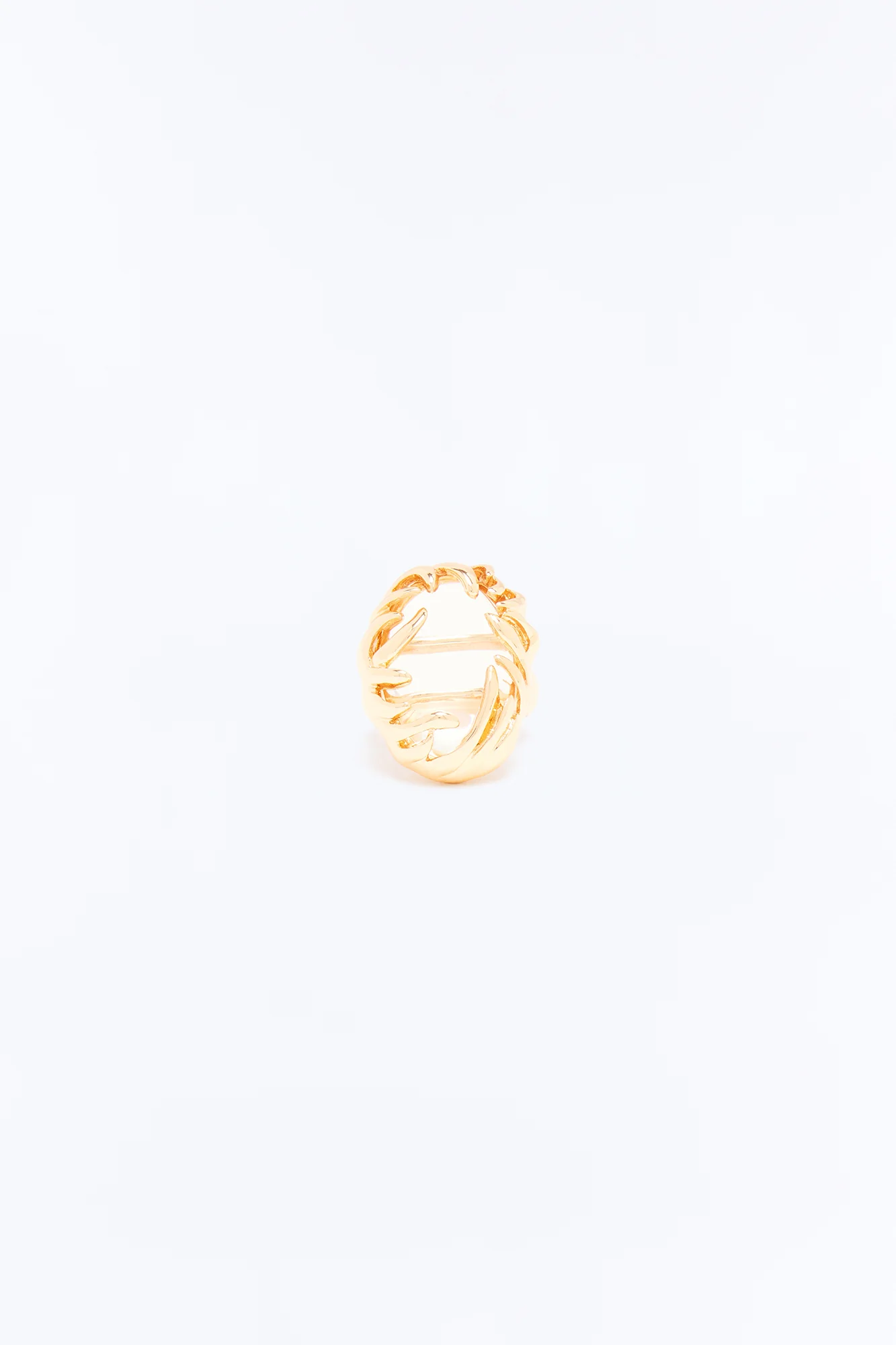 Pure Drama Jeweled Ring - Gold/Clear