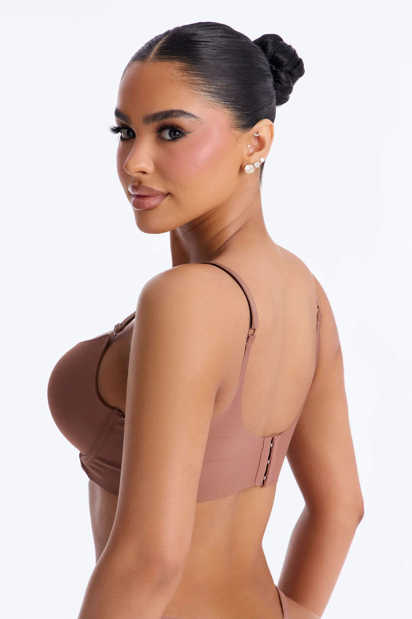 Pure Ease Seamless Lightly Padded Underwire Bra - Brown - Image 3