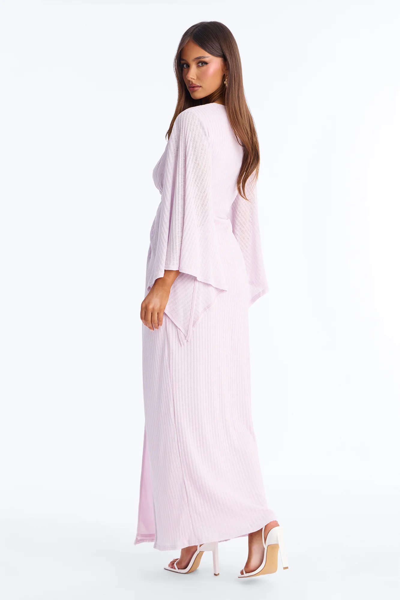 Pure Femme Bell Sleeve Maxi Dress - Lavender - Image 3
