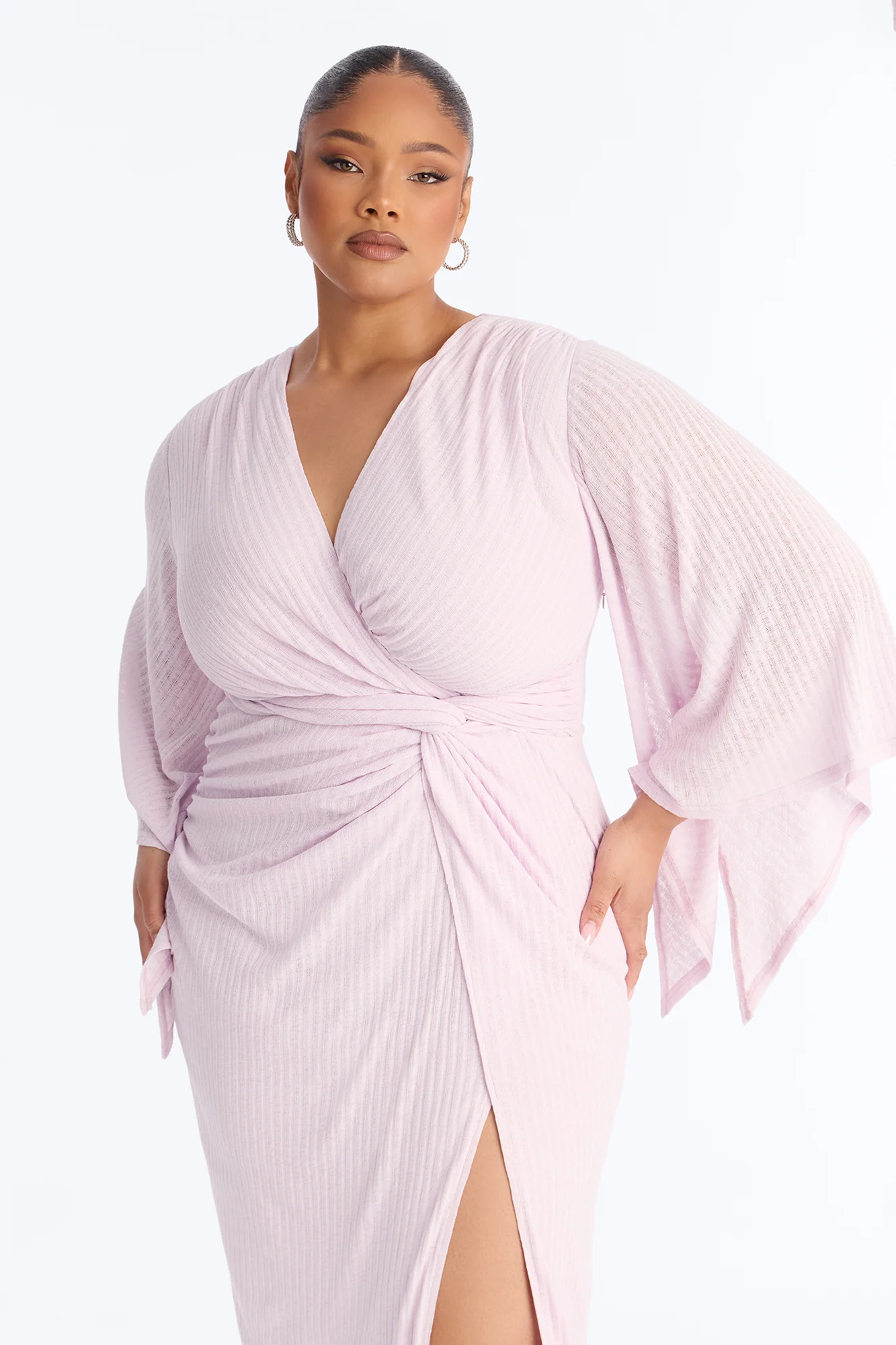 Pure Femme Bell Sleeve Maxi Dress - Lavender - Image 5