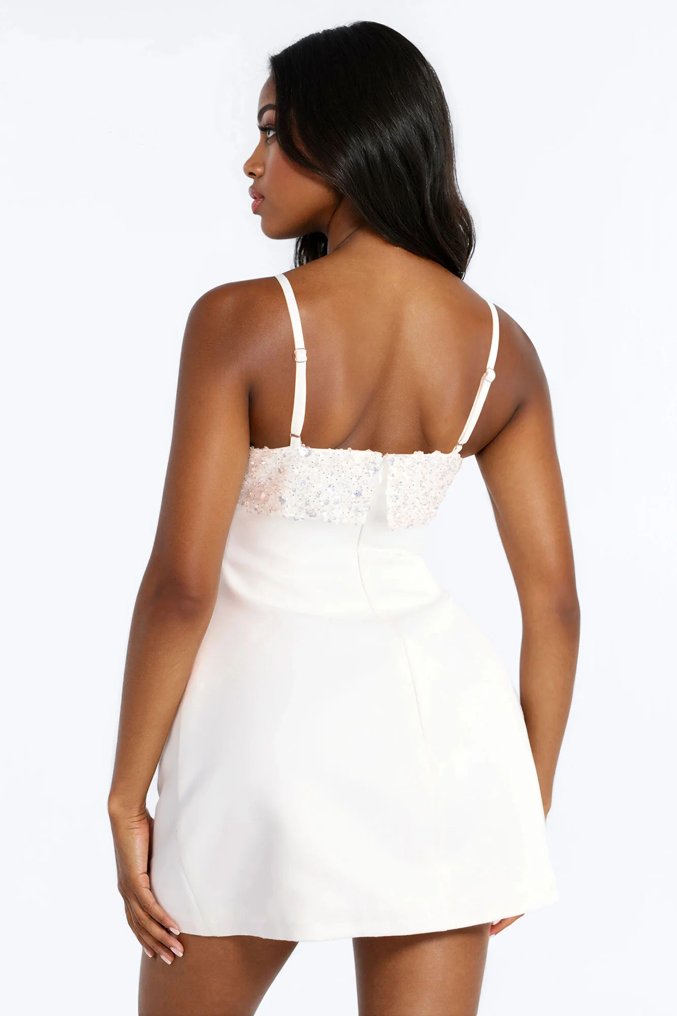Pure Intentions Embellished Mini Dress - White - Image 4