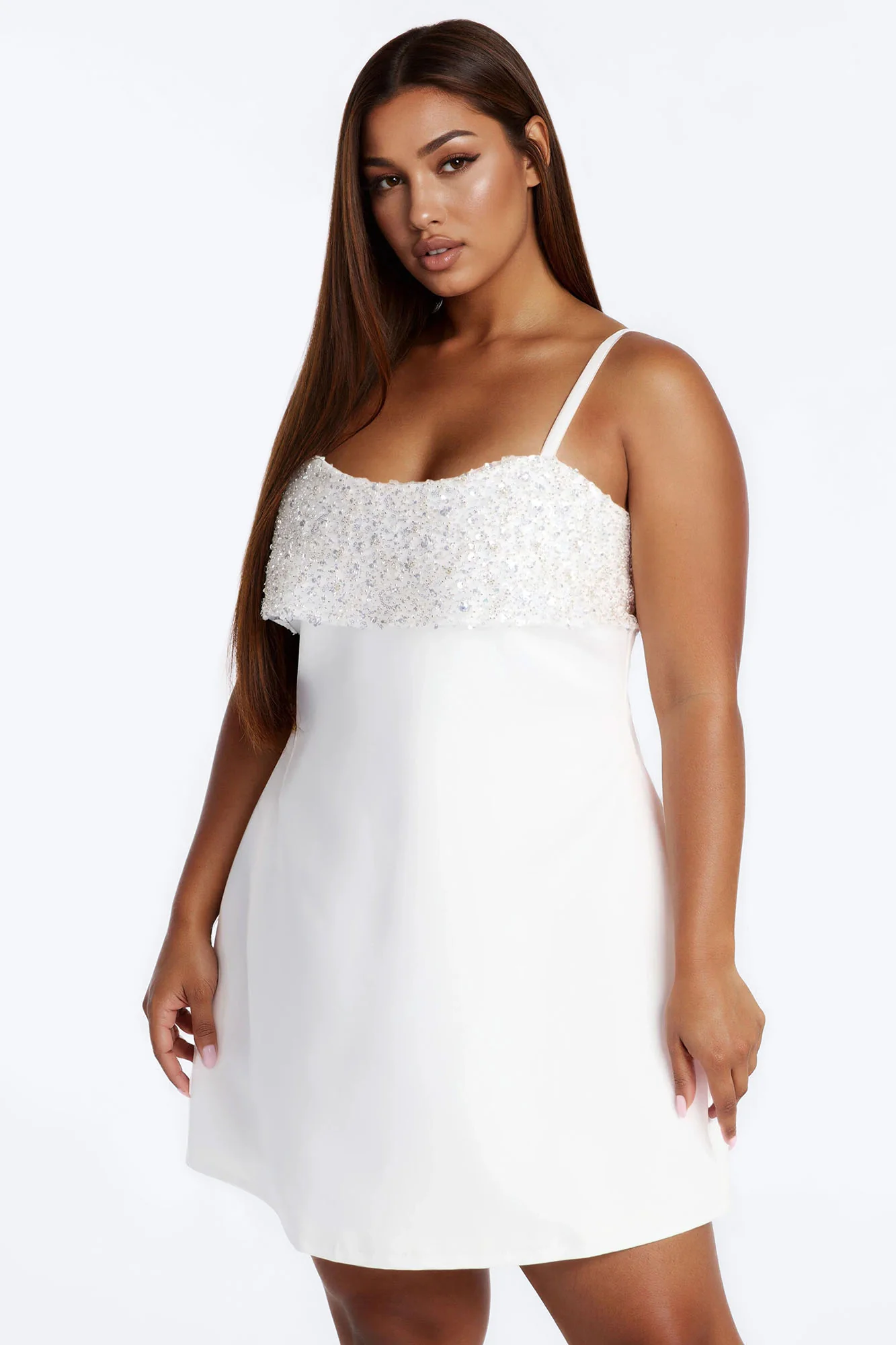 Pure Intentions Embellished Mini Dress - White - Image 6