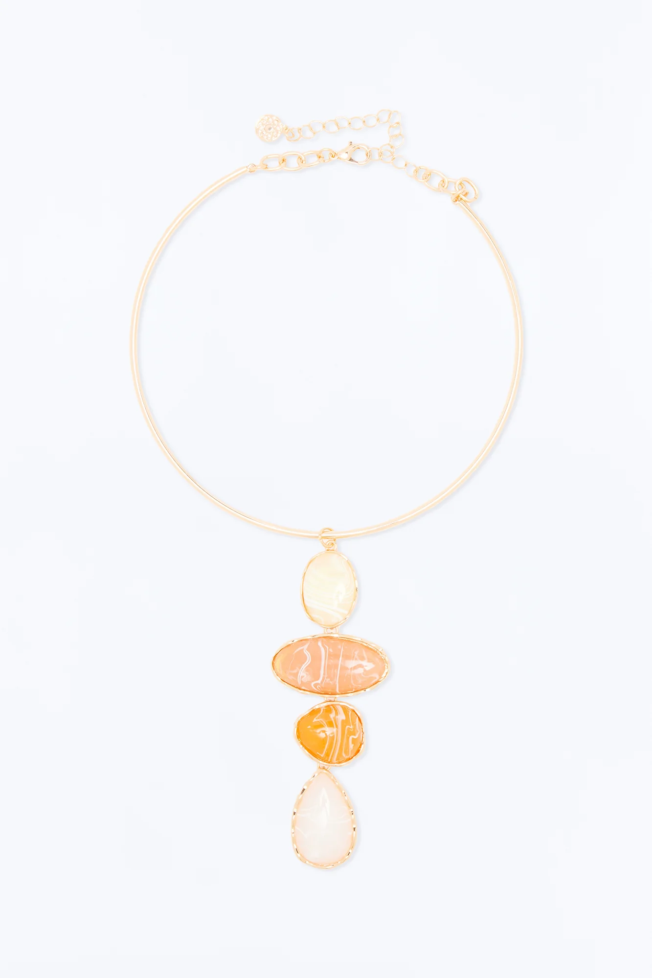 Pure Mineral Jeweled Necklace - Gold/Pink