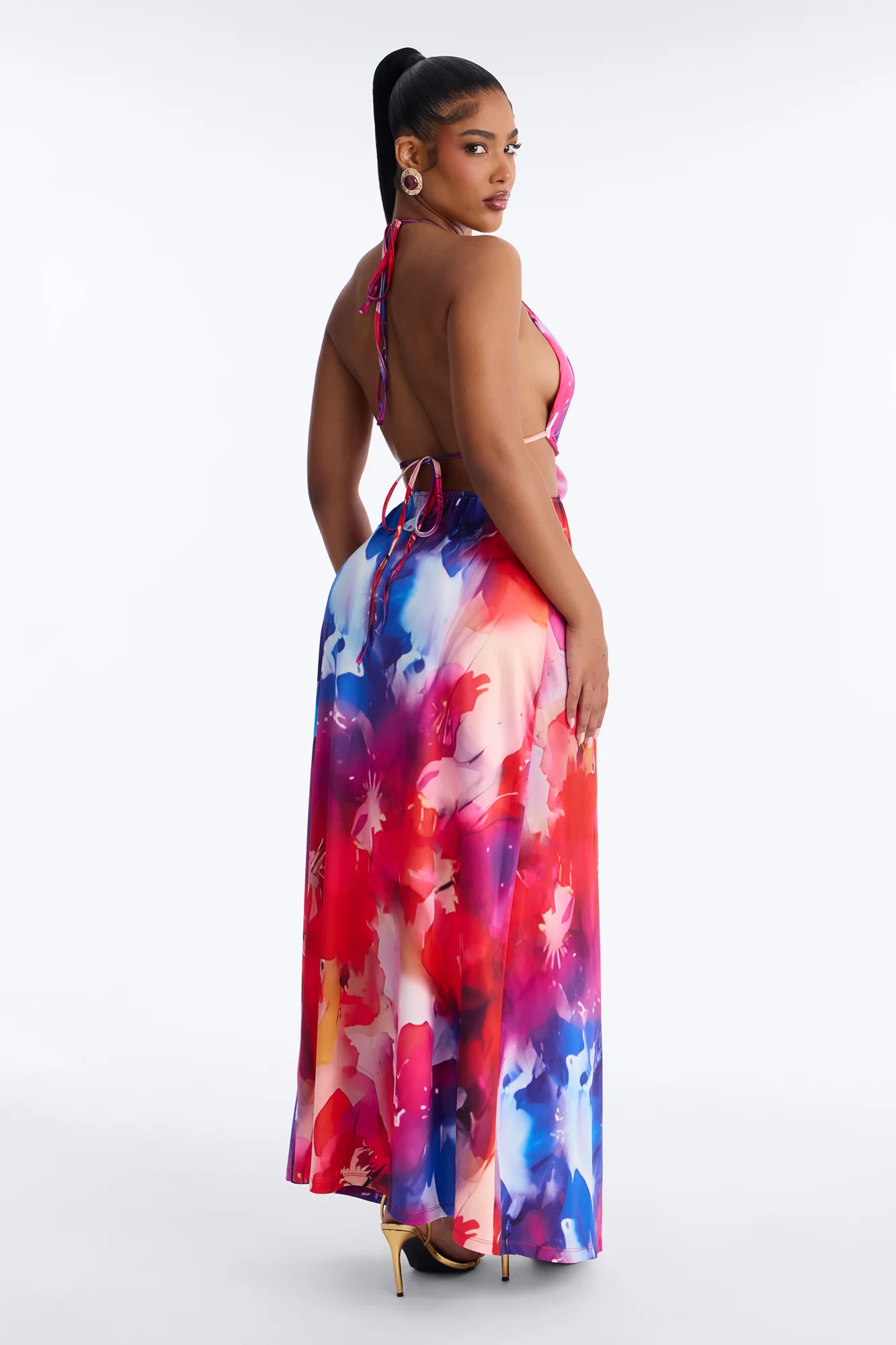 Pure Passion Cut Out Maxi Dress - Magenta/combo - Image 4