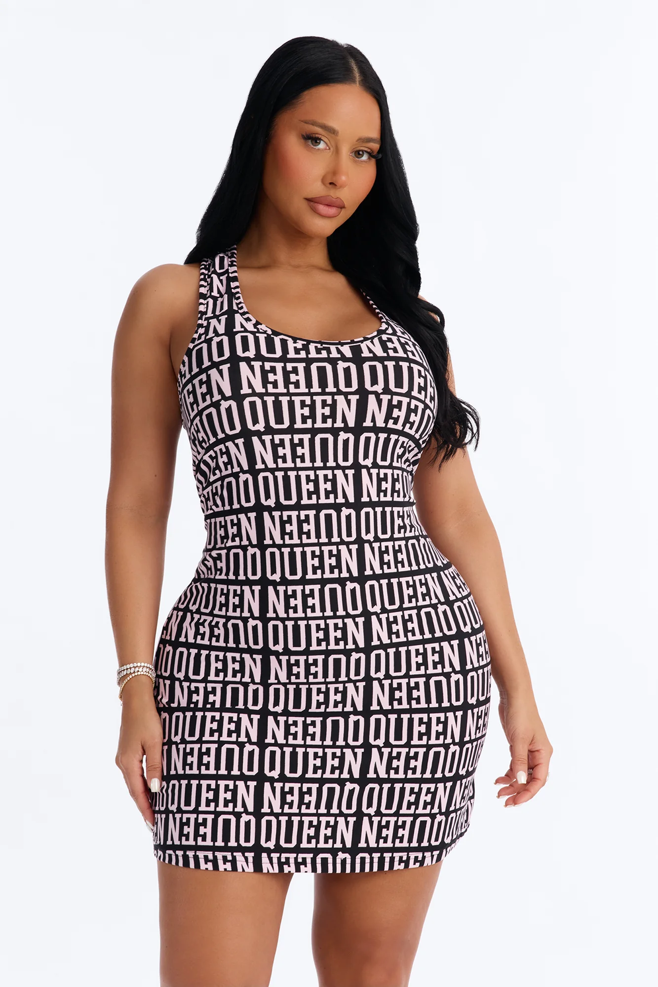 Queen Of Sleep PJ Sleep Dress - Black/Pink
