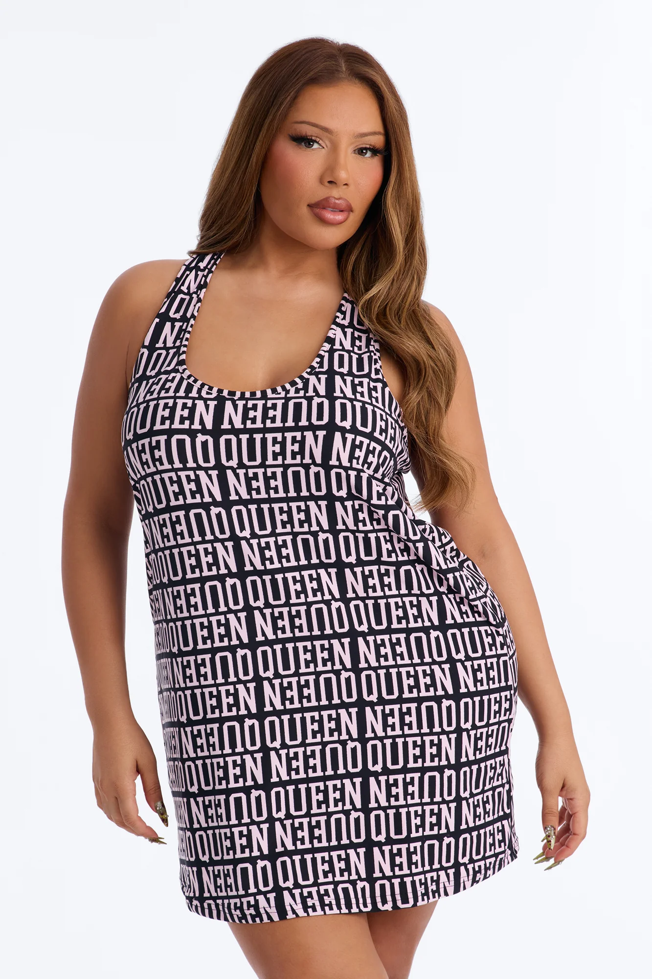 Queen Of Sleep PJ Sleep Dress - Black/Pink - Image 5