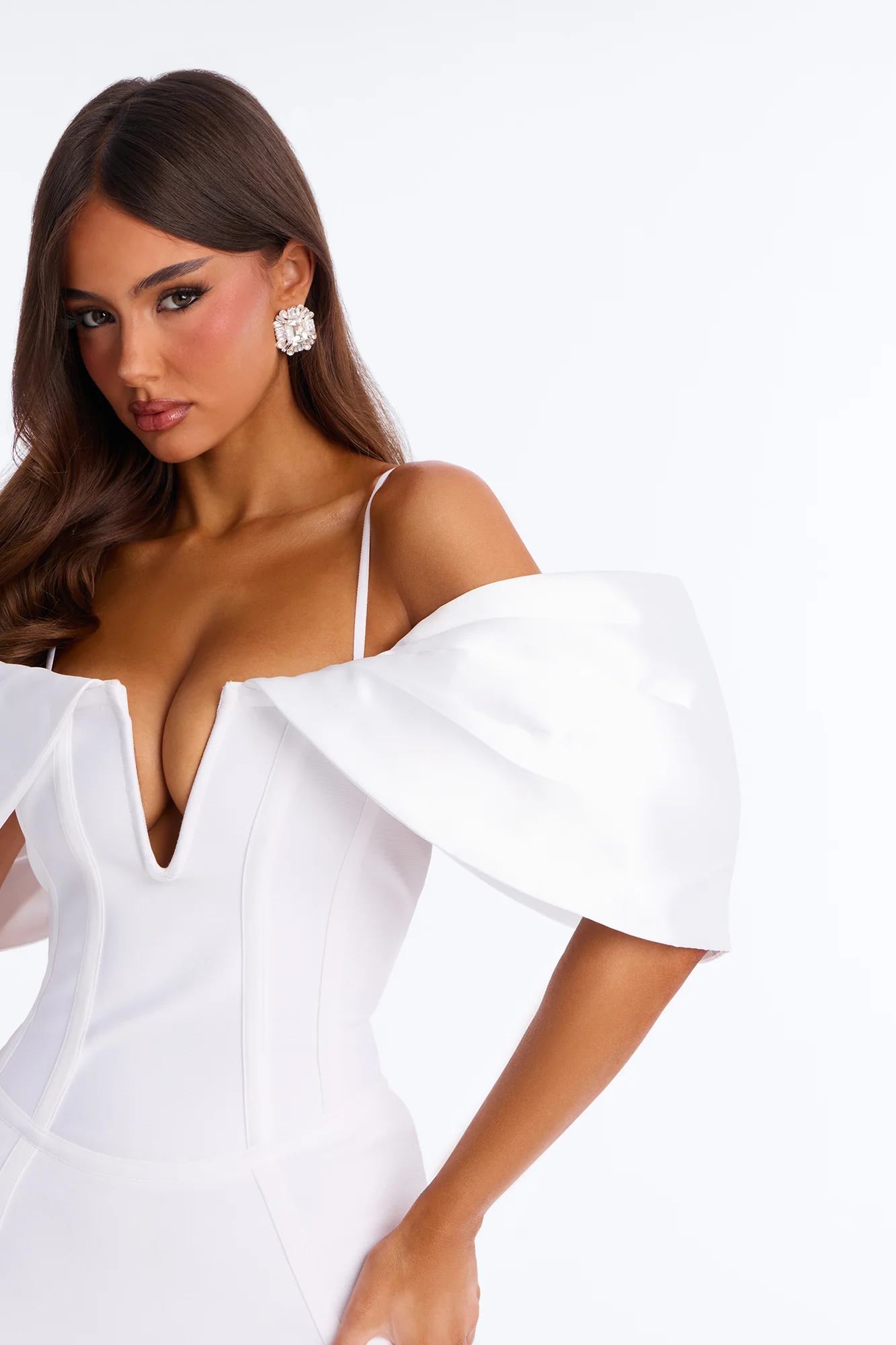 Queen Status Bandage Midi Dress - White - Image 3