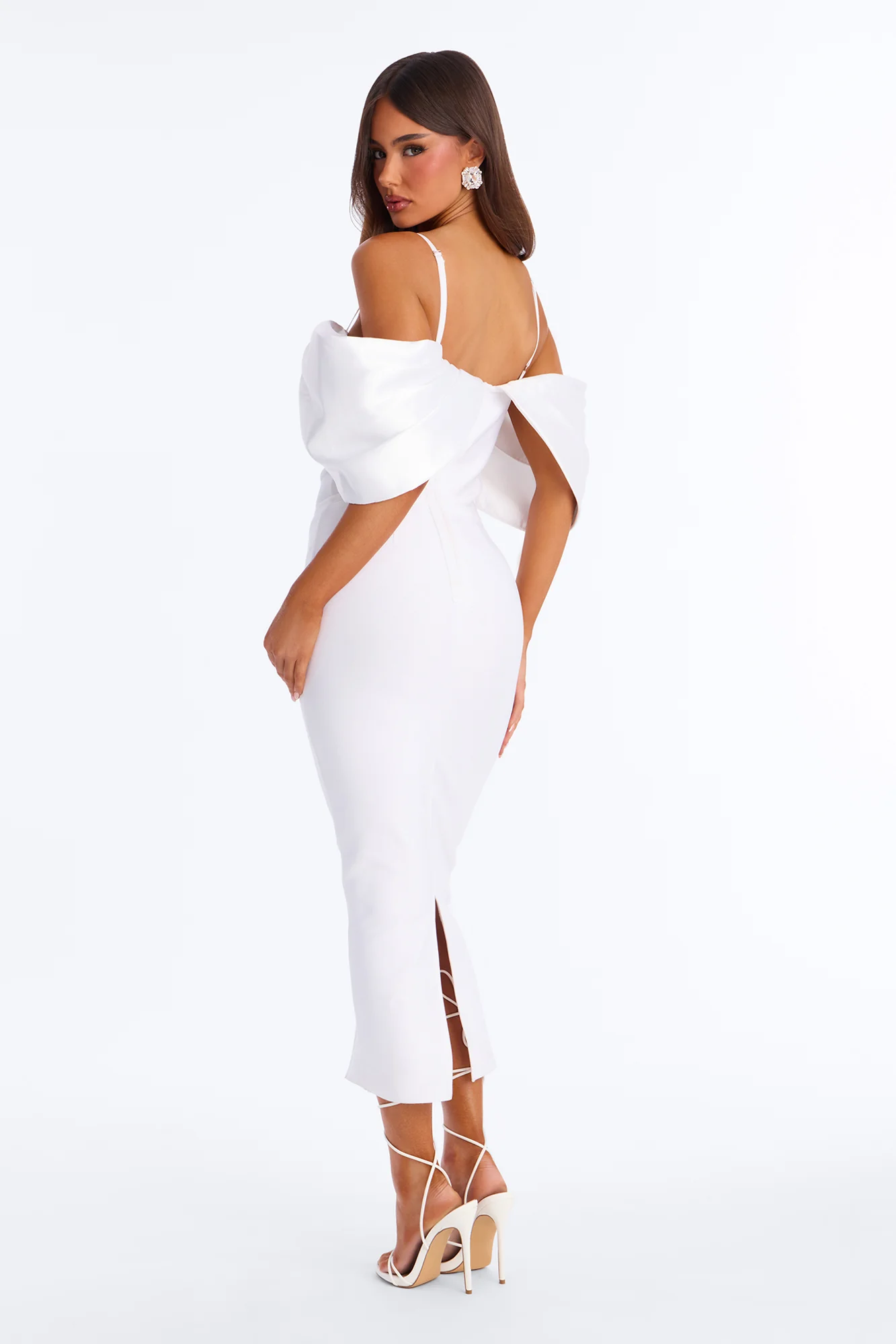 Queen Status Bandage Midi Dress - White - Image 4