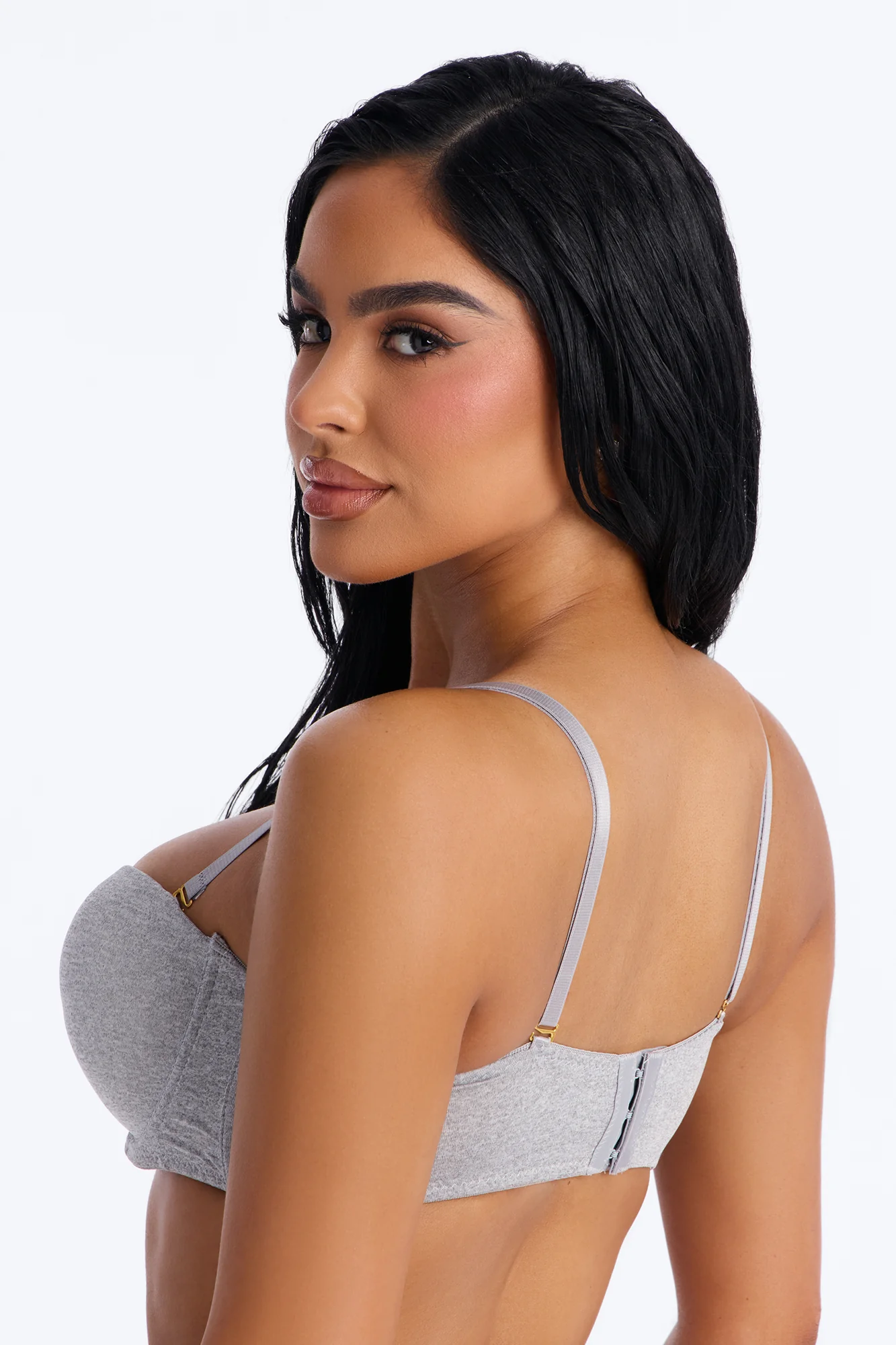 Quick Push Strapless Balconette Bra - Heather Grey - Image 3