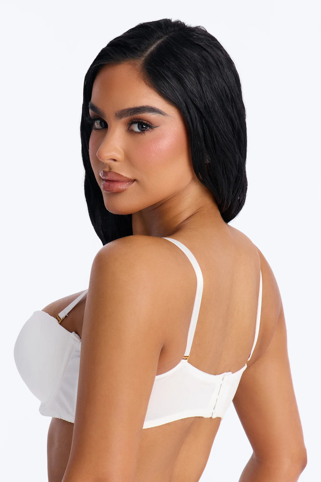 Quick Push Strapless Balconette Bra - White - Image 3