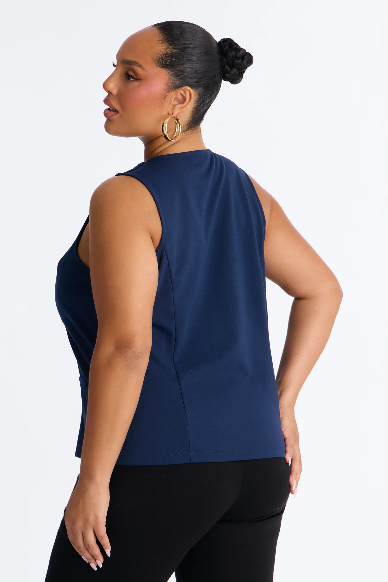 Quiet Luxury Vest Top - Navy - Image 7