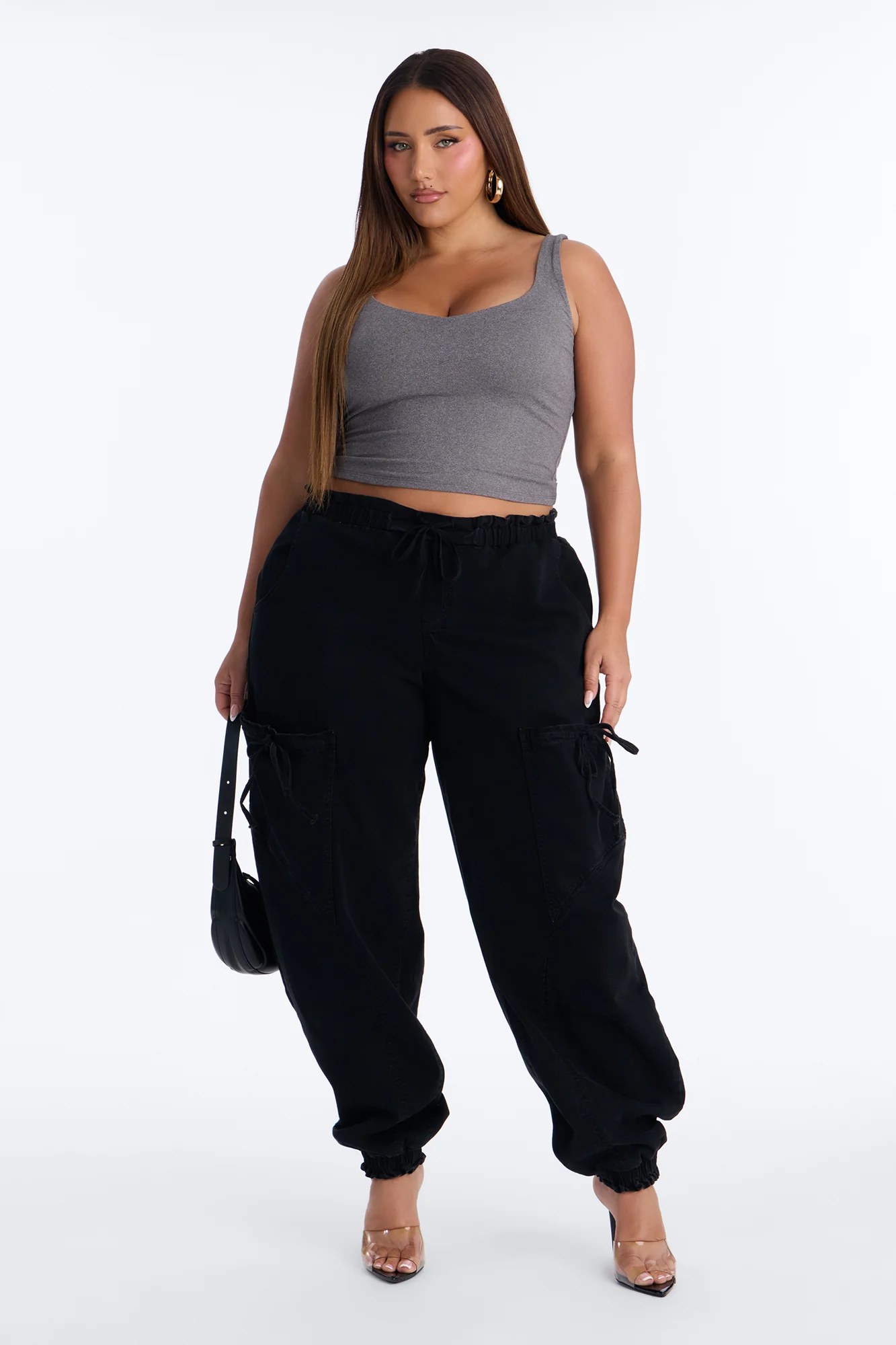 Quinn Double Lined Tank Top - Charcoal - Image 5