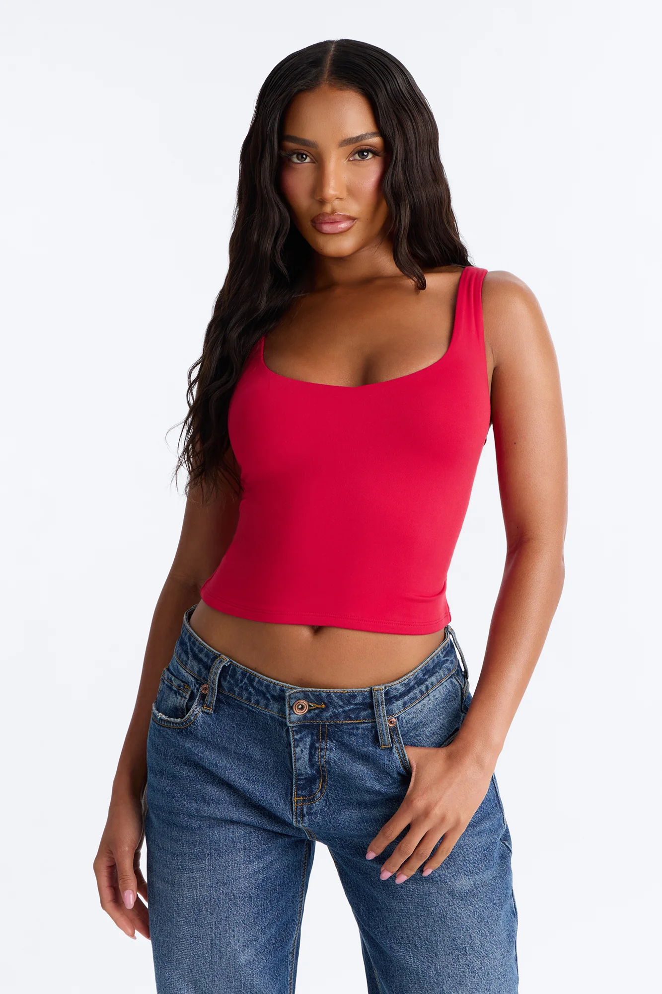 Quinn Double Lined Tank Top - Red