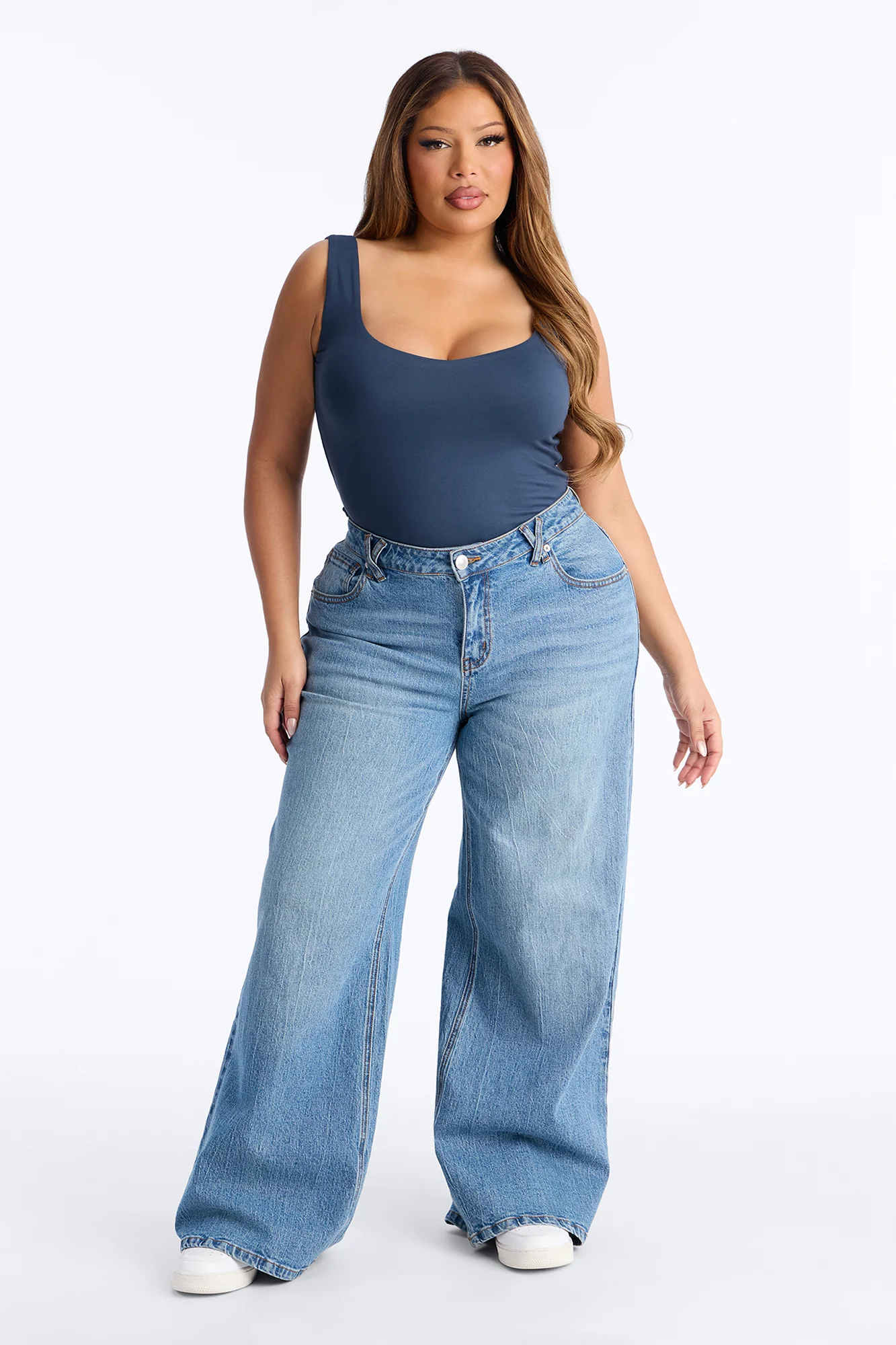 Quinn Double Lined Tank Top - Navy - Image 5