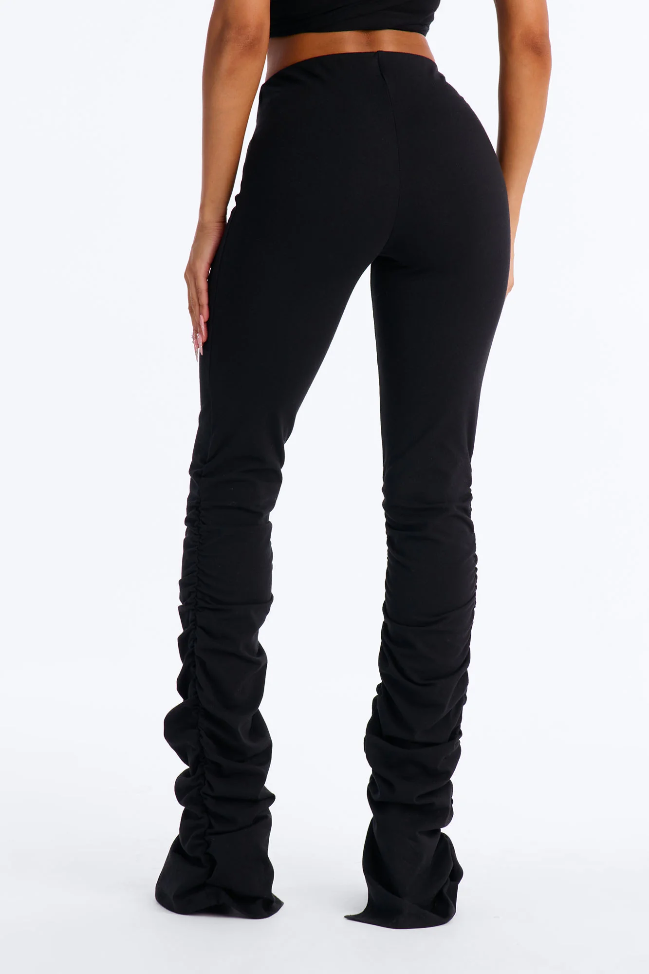 Quinn High Rise Stacked Legging - Black - Image 4