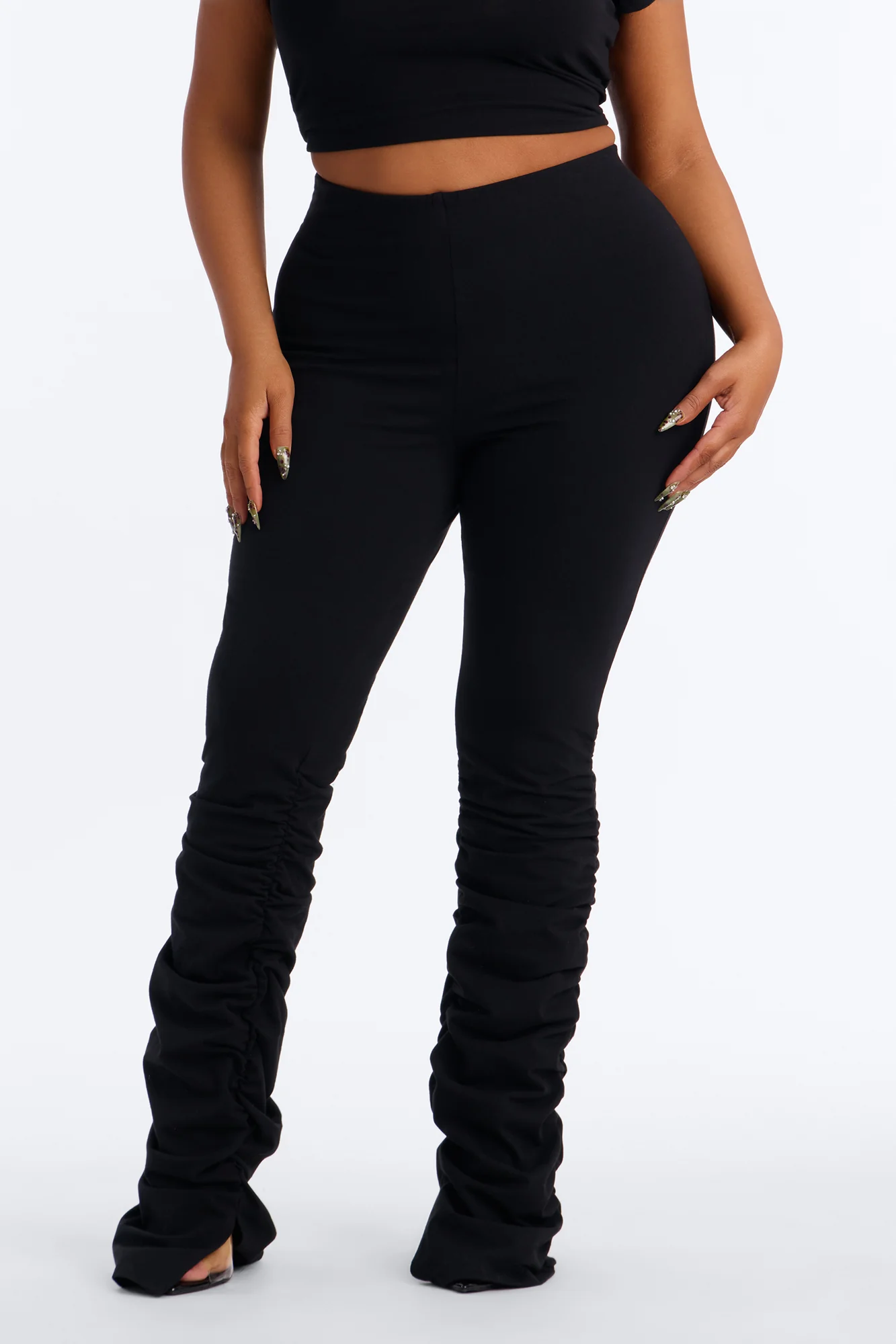 Quinn High Rise Stacked Legging - Black - Image 6