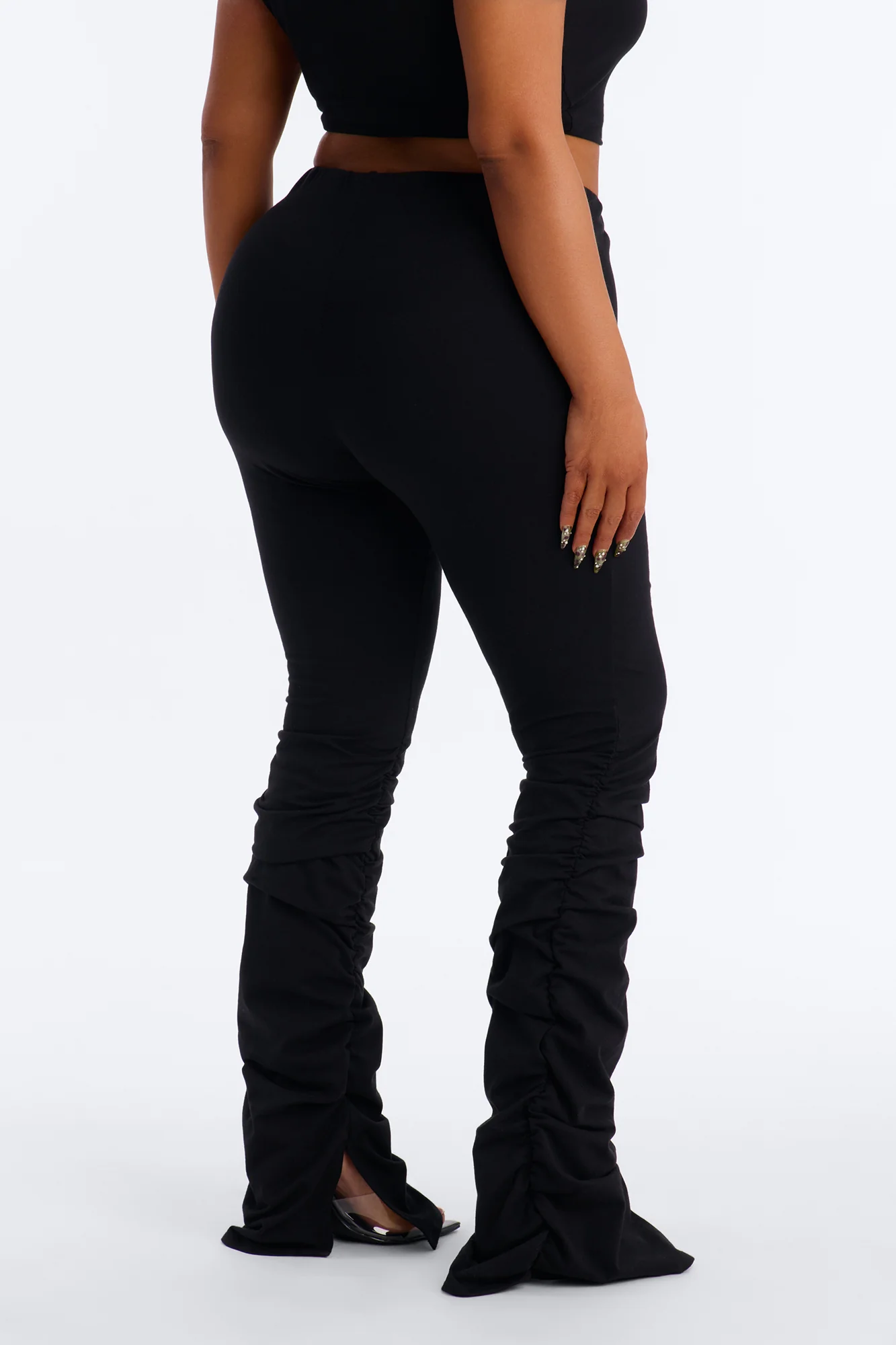 Quinn High Rise Stacked Legging - Black - Image 8